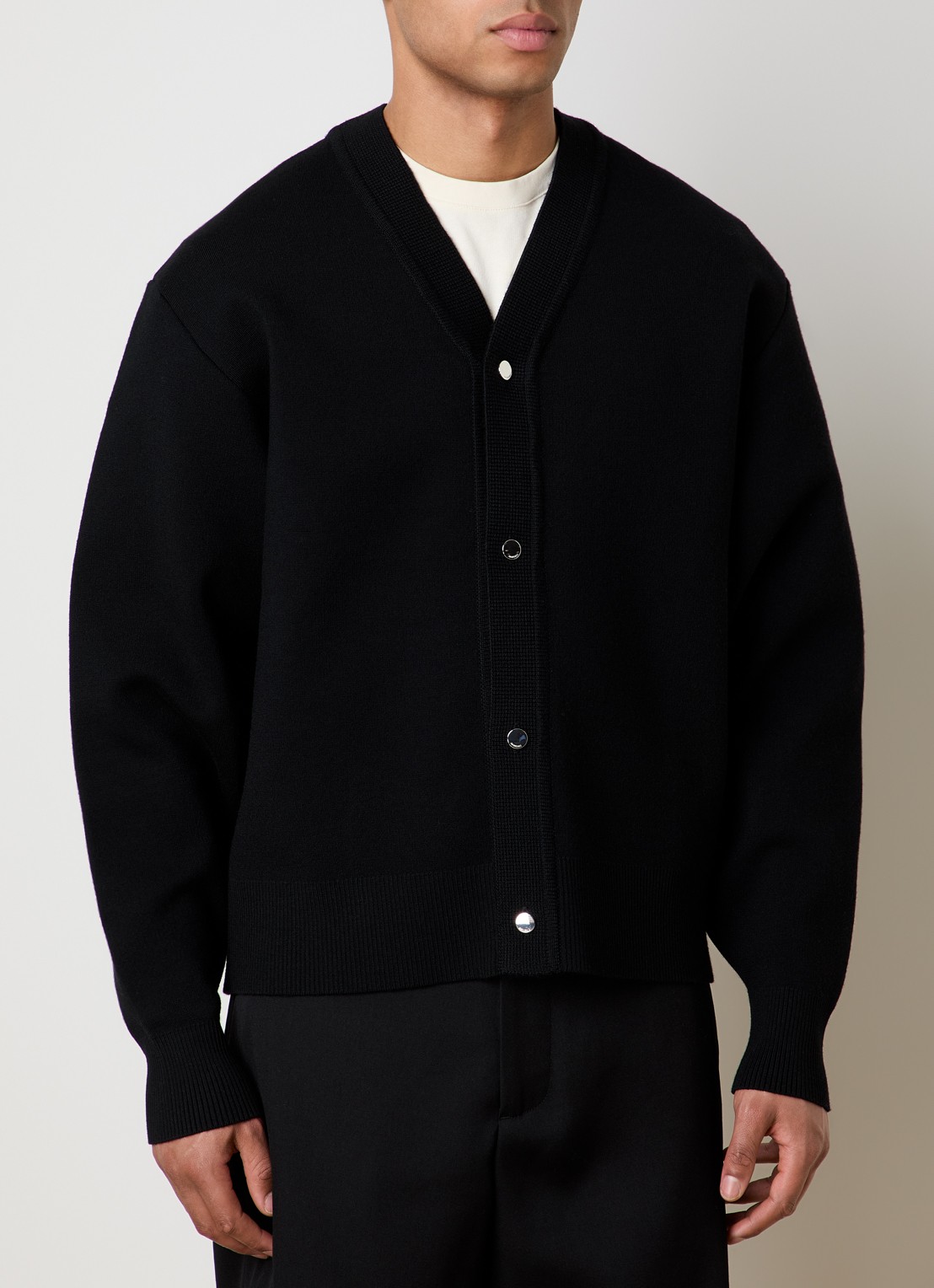 Jacquemus Fijngebreid vest in merino wolblend - detail 4 zwart