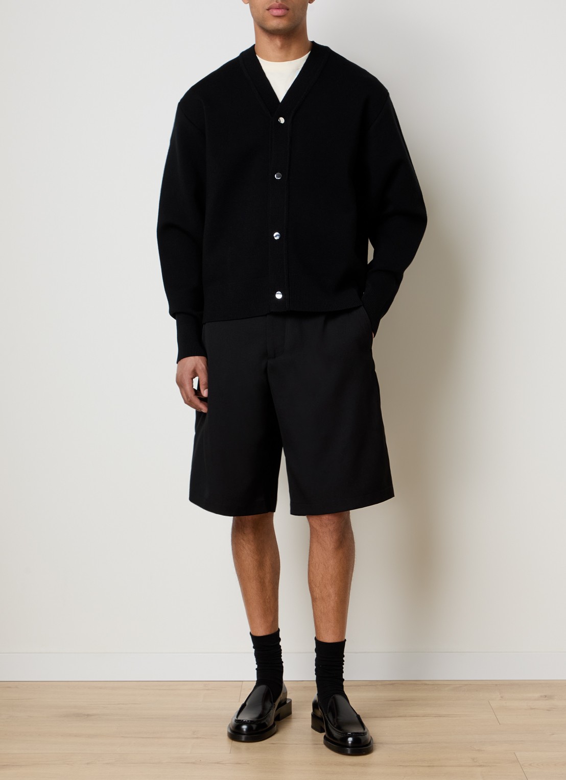 Jacquemus Fijngebreid vest in merino wolblend - voorkant 3 zwart