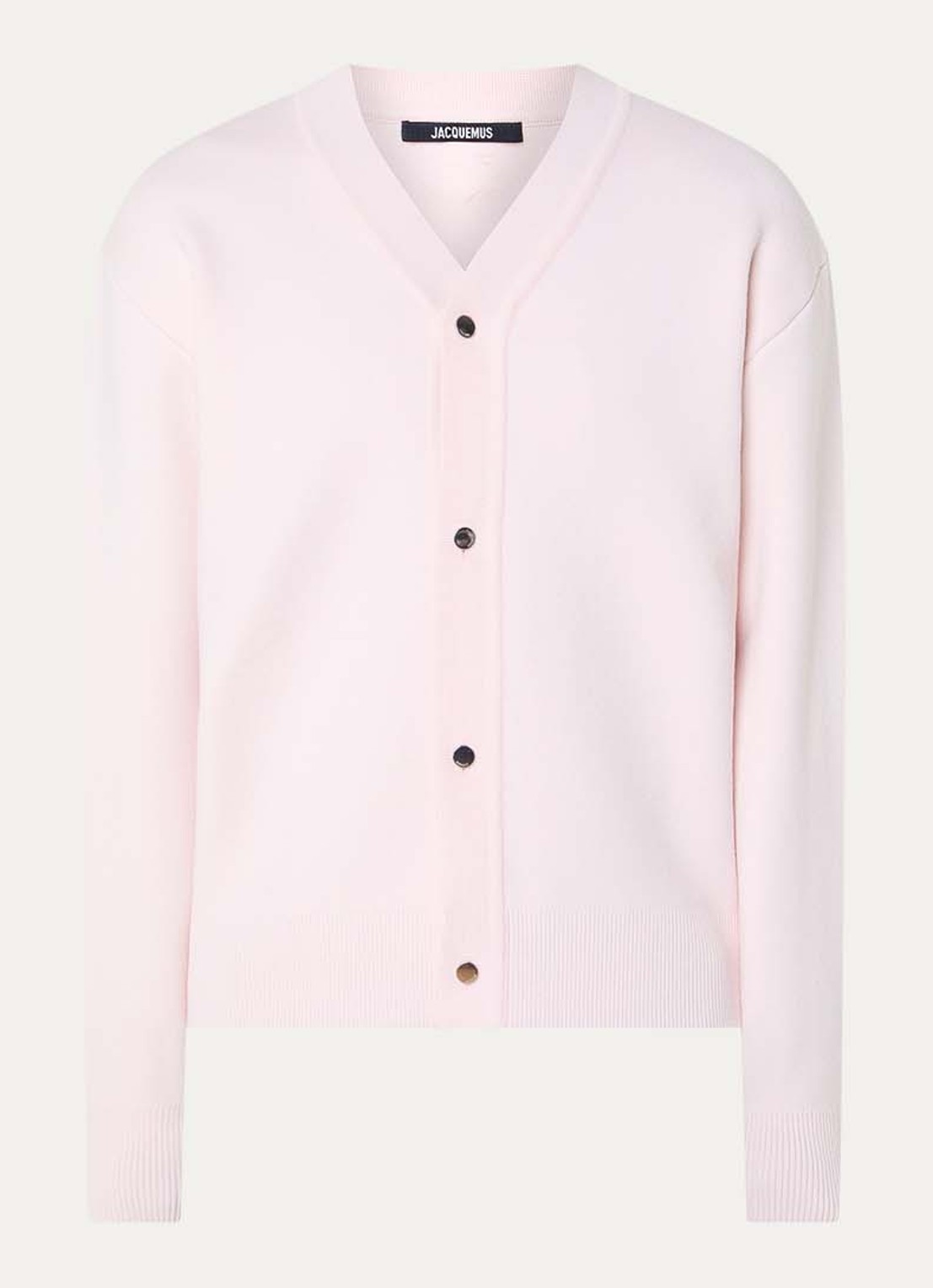 Jacquemus Fijngebreid vest in merino wolblend - voorkant lichtroze