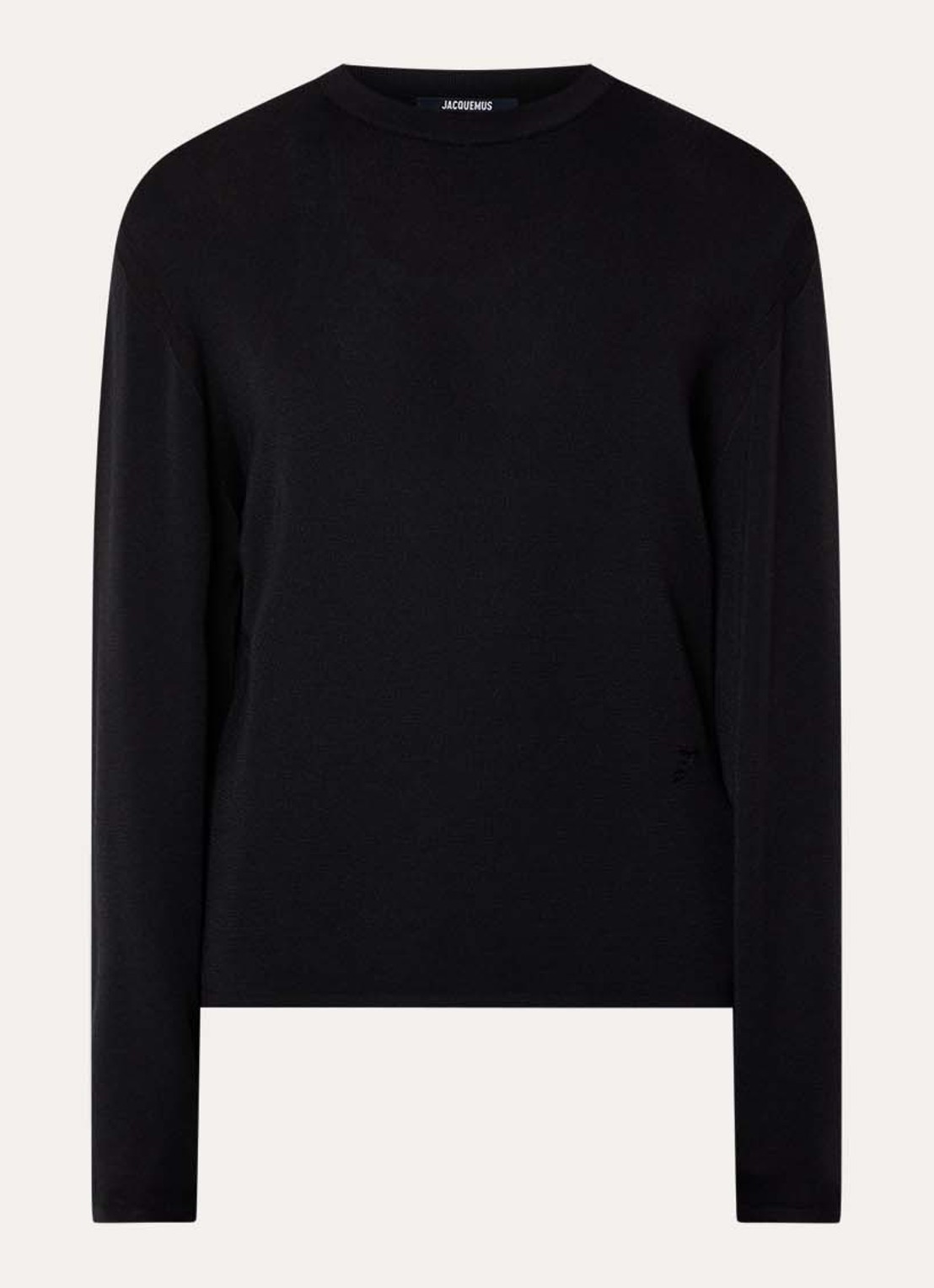 Jacquemus Fijngebreide pullover in zijdeblend met borduring - voorkant 3 zwart