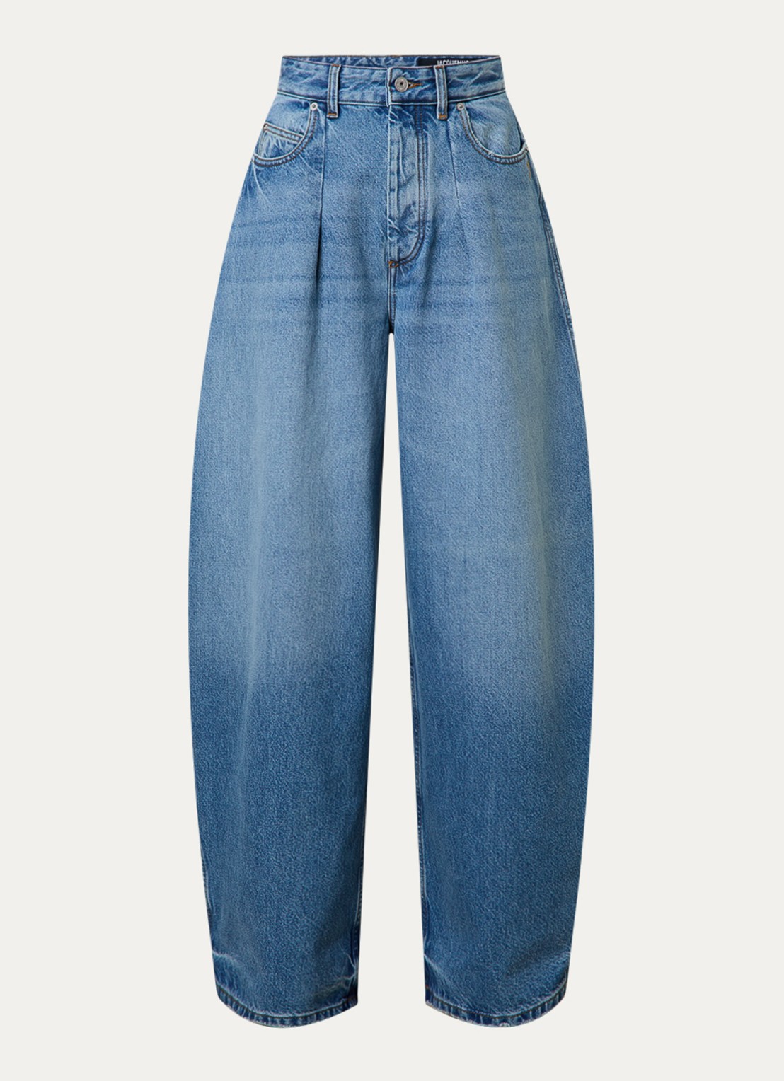 Jacquemus High waist wide fit jeans met medium wassing - voorkant 5 indigo