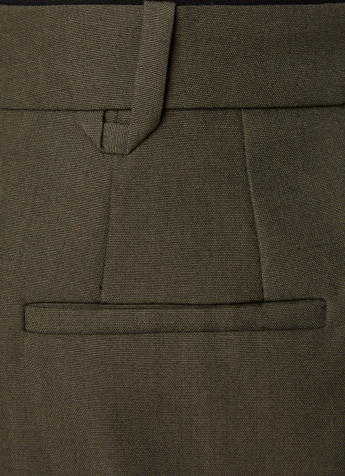 Jacquemus High waist wide fit pantalon van wol met steekzakken - detail 3 bronsgroen
