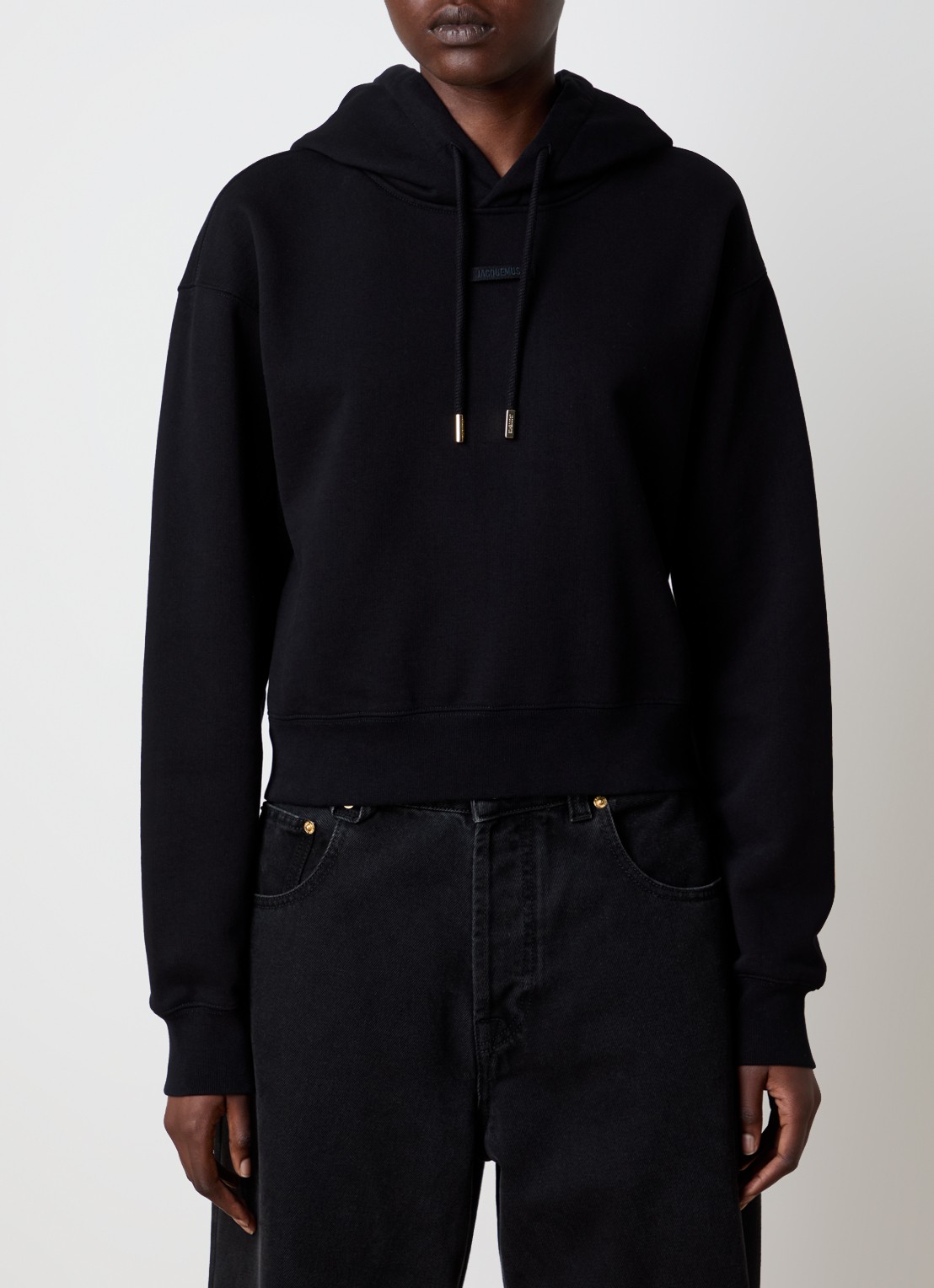 Jacquemus Hoodie met logo - detail 4 zwart
