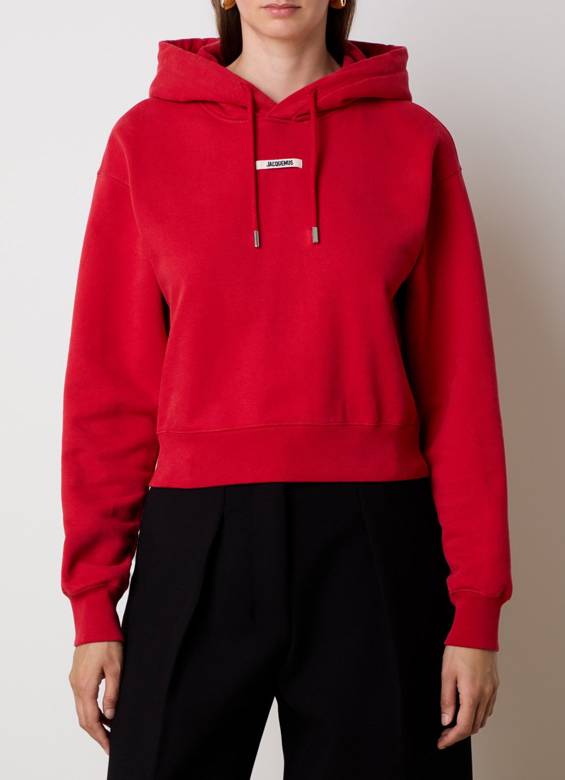 Jacquemus Hoodie met logo - detail 4 rood