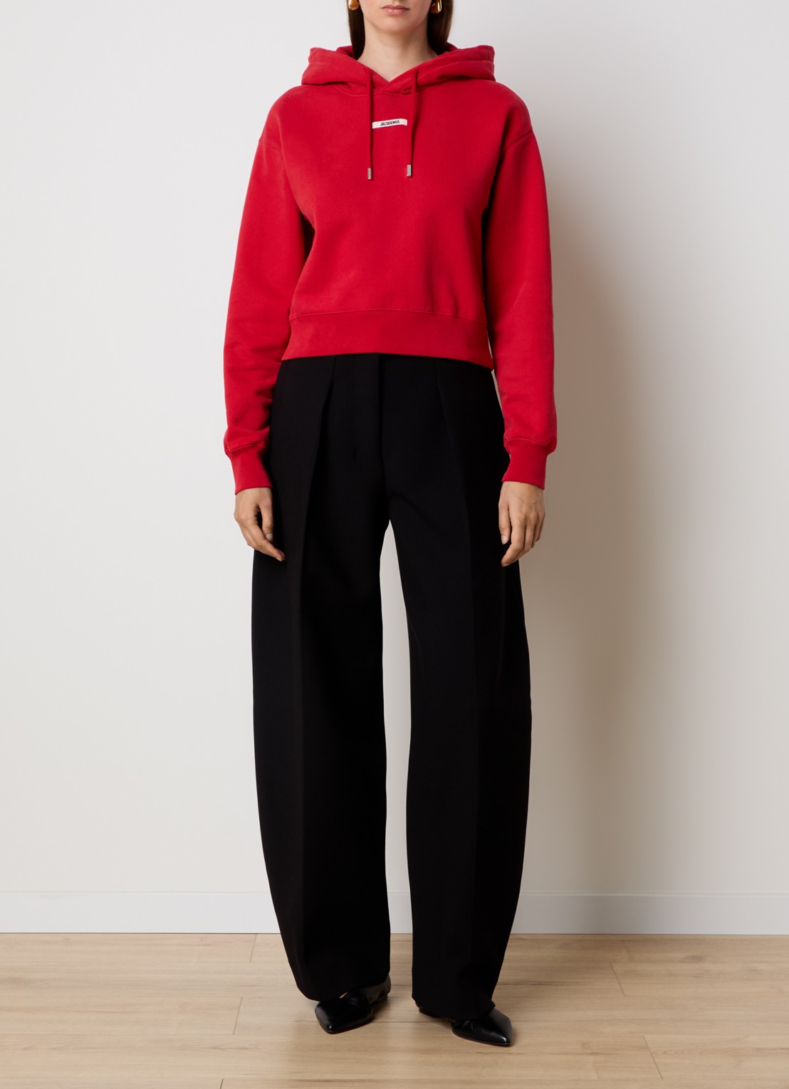 Jacquemus Hoodie met logo - voorkant 3 rood