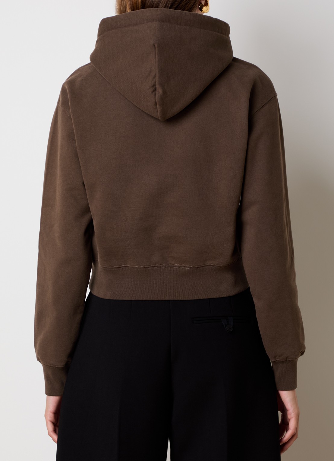 Jacquemus Hoodie met logo - achterkant donkerbruin