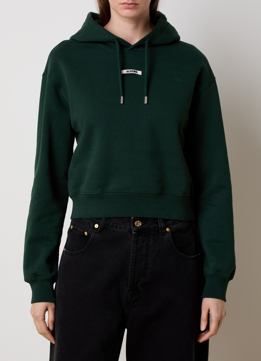 Jacquemus Hoodie met logo - detail 4 groen