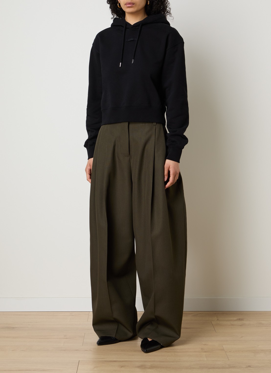 Jacquemus Hoodie met logo - voorkant 3 zwart