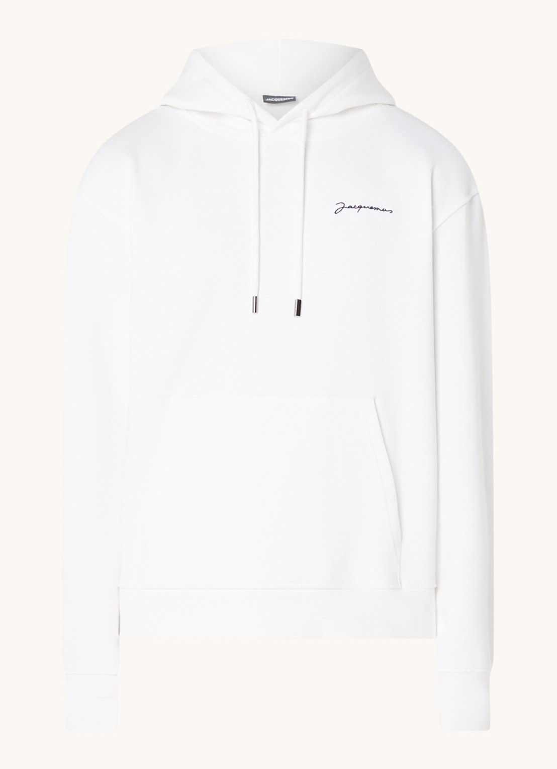 Jacquemus Hoodie van  katoen met logoborduring - voorkant 5 wit