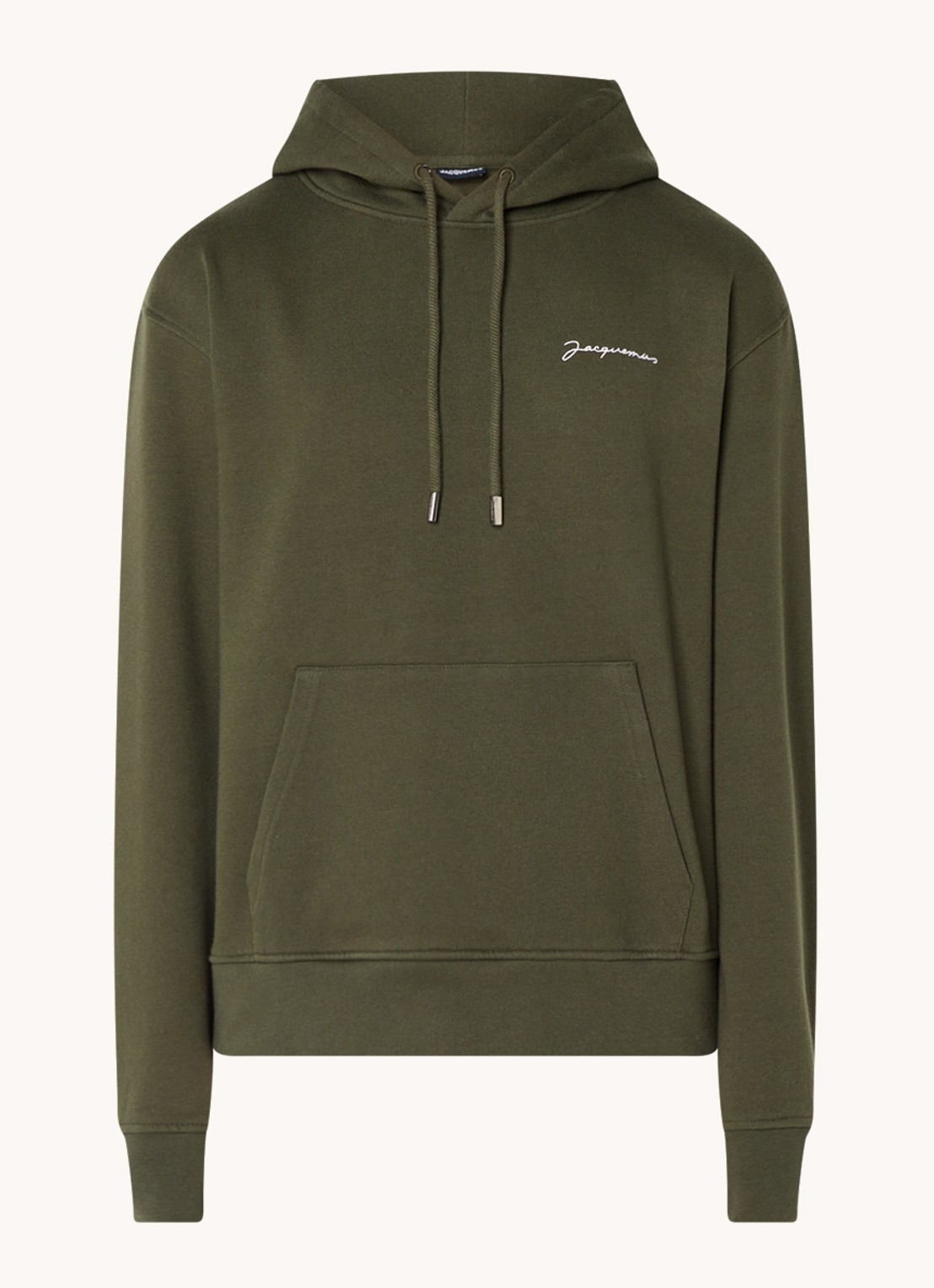 Jacquemus Hoodie van  katoen met logoborduring - voorkant 4 legergroen