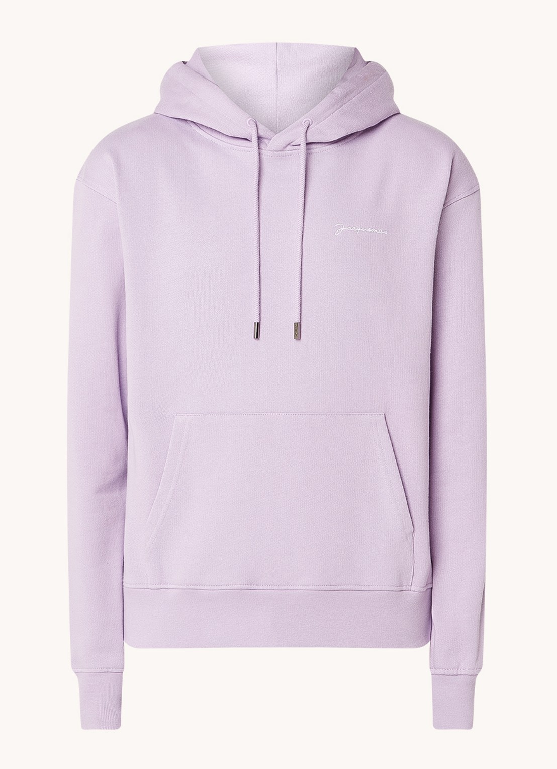 Jacquemus Hoodie van  katoen met logoborduring - voorkant 4 lila
