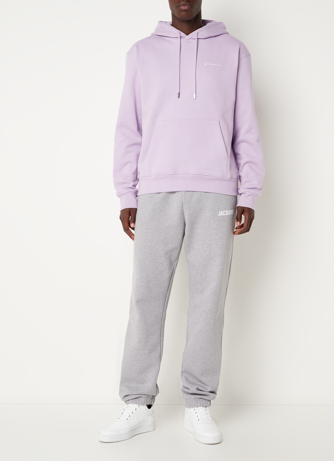 Jacquemus Hoodie van  katoen met logoborduring - voorkant 5 lila