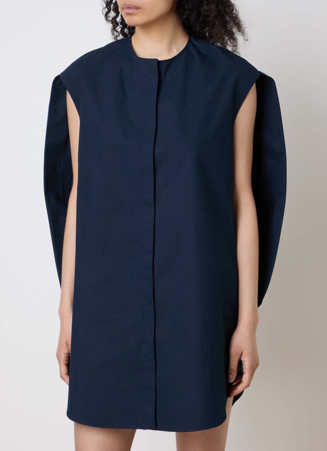 Jacquemus La Berlinglot mini blousejurk  - detail donkerblauw