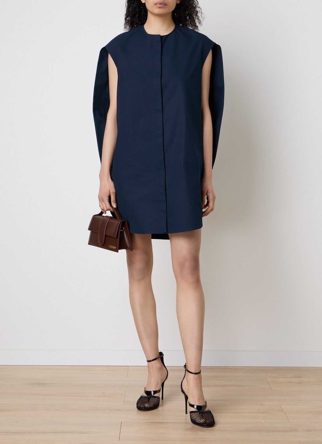 Jacquemus La Berlinglot mini blousejurk  - voorkant 5 donkerblauw
