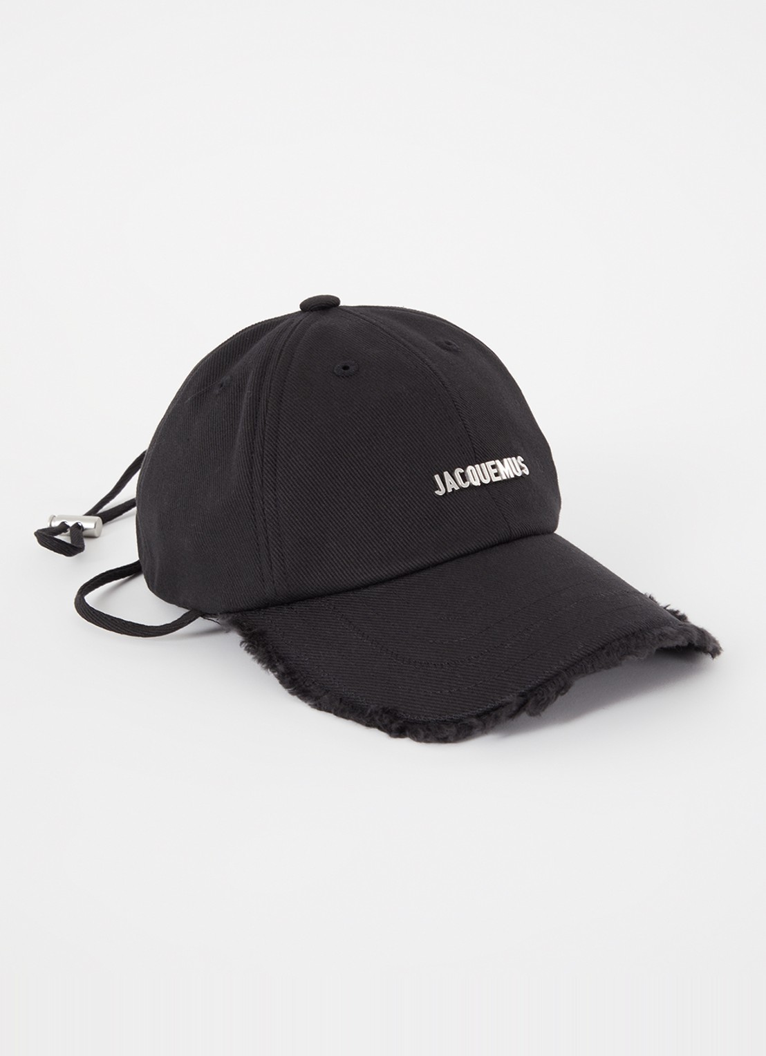 Jacquemus La Casquette Artichaut pet met logo - voorkant zwart