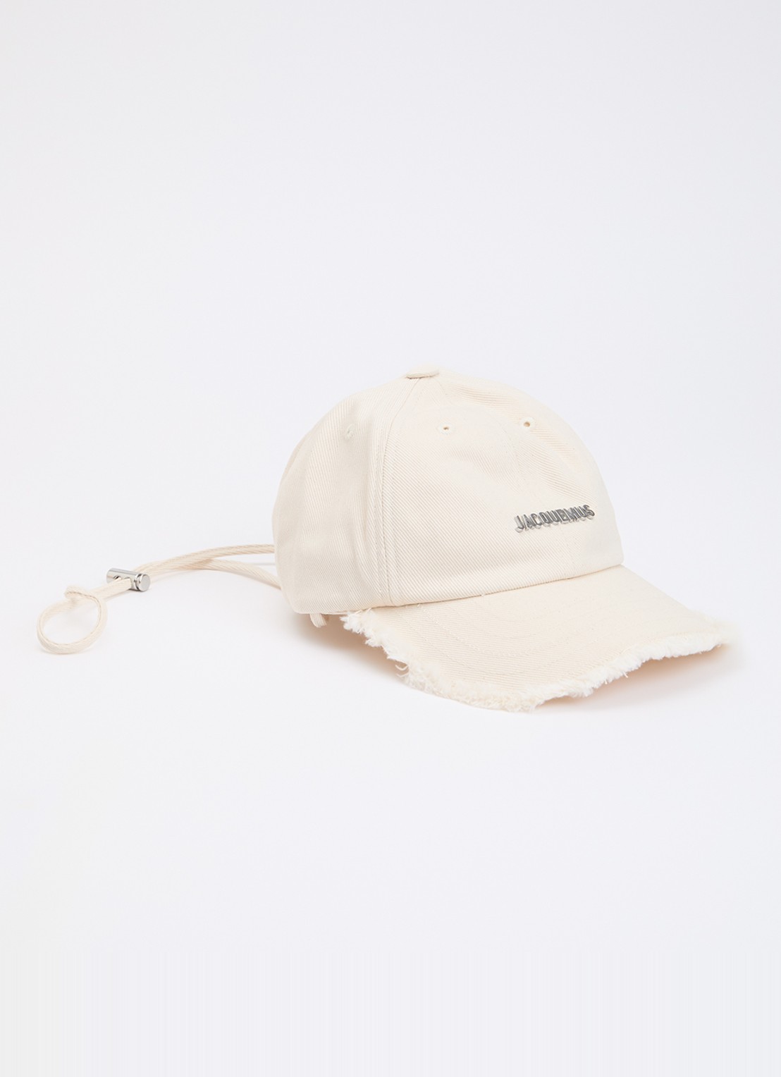Jacquemus La Casquette Artichaut pet met logo - voorkant gebroken wit