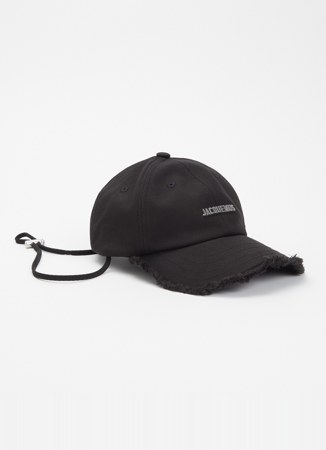 Jacquemus La Casquette Artichaut pet met logo - voorkant 2 zwart