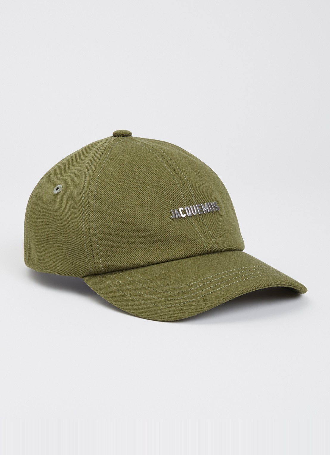 Jacquemus La Casquette Gadjo pet met logo - voorkant 2 legergroen