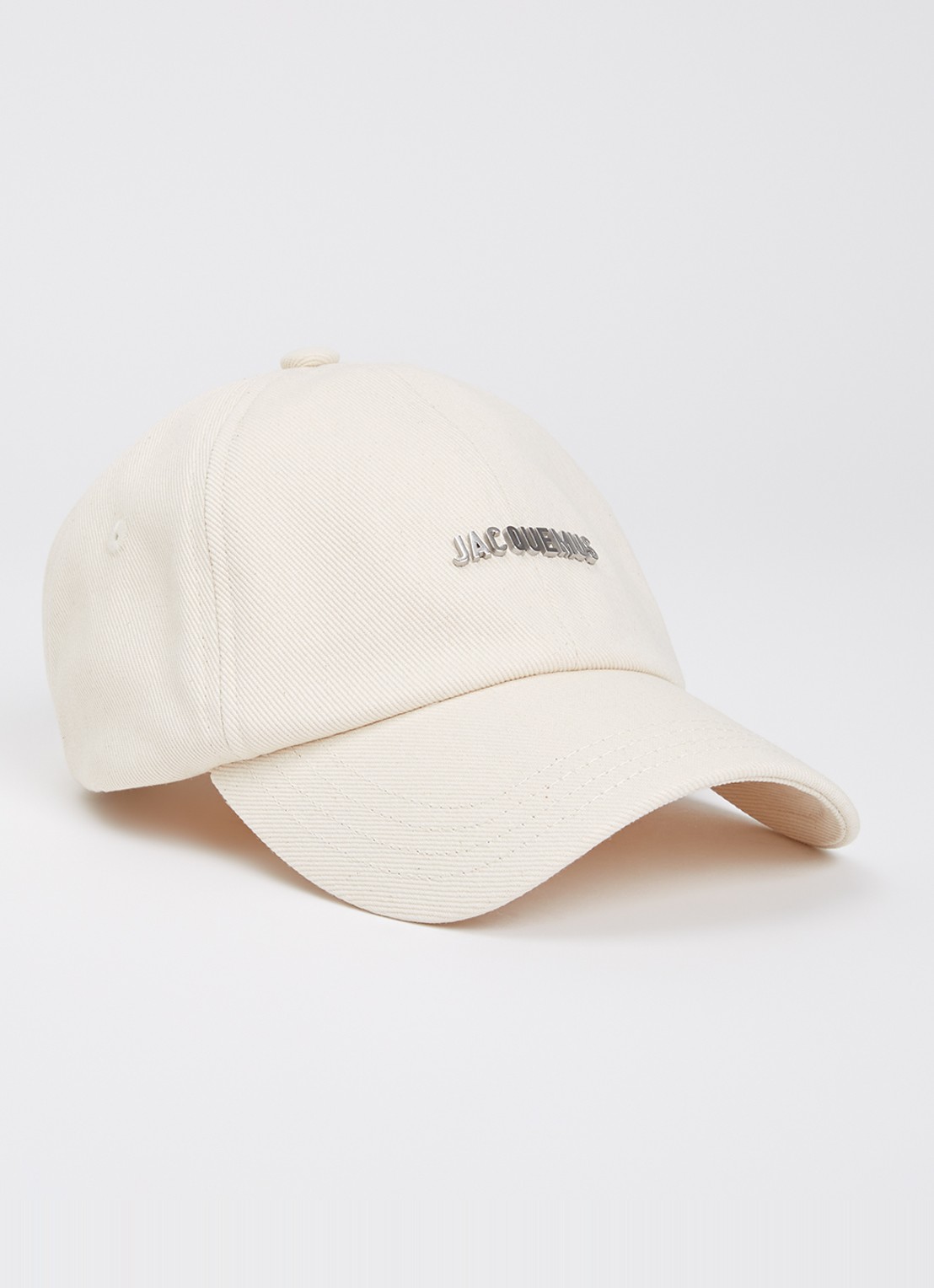 Jacquemus La Casquette Gadjo pet met logo - voorkant beige