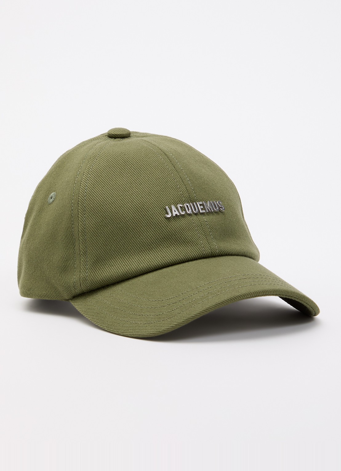 Jacquemus La Casquette pet met logo - voorkant 2 mosgroen