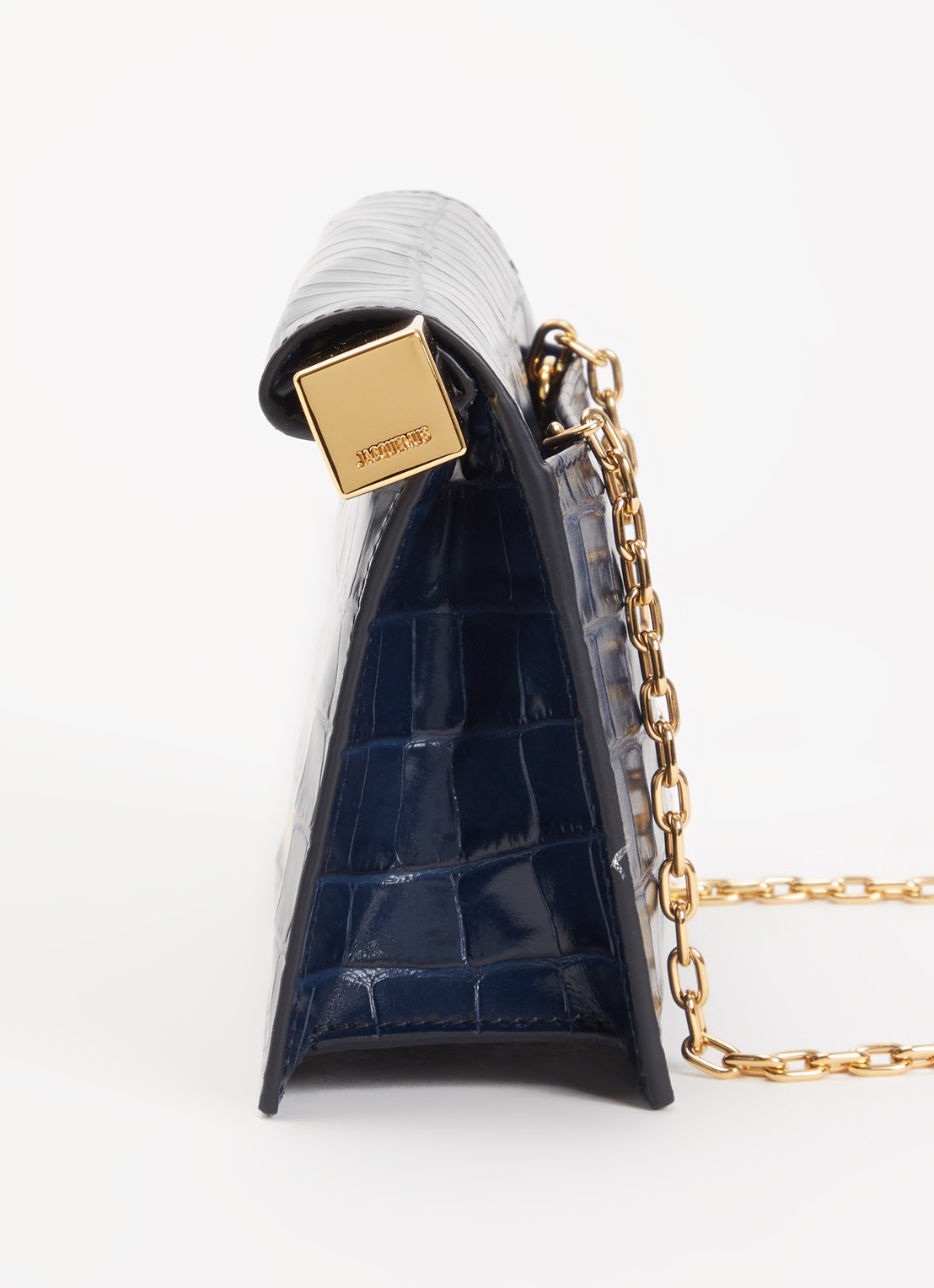 Jacquemus La Petite clutch van leer - detail 2 donkerblauw