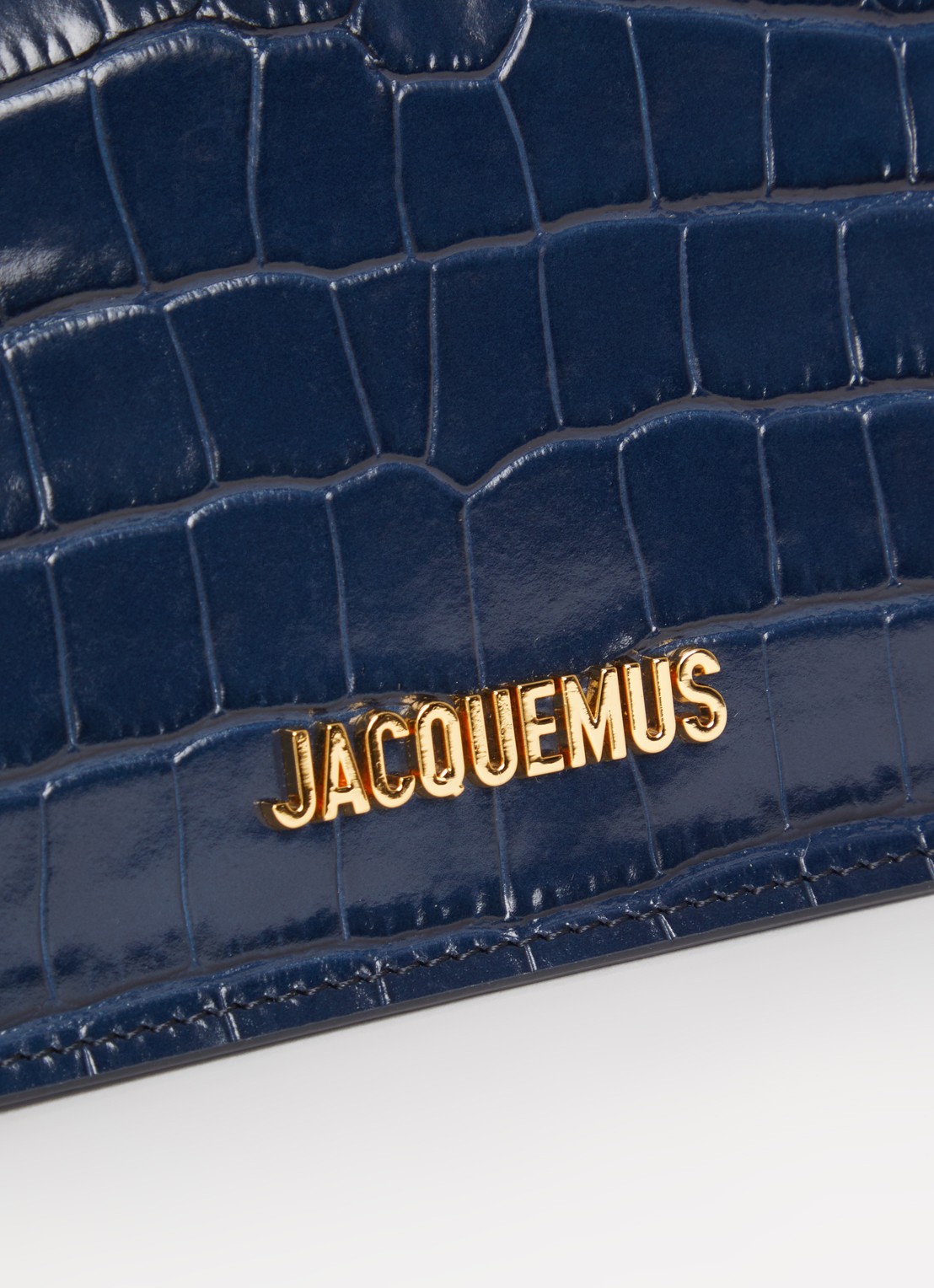 Jacquemus La Petite clutch van leer - detail 3 donkerblauw