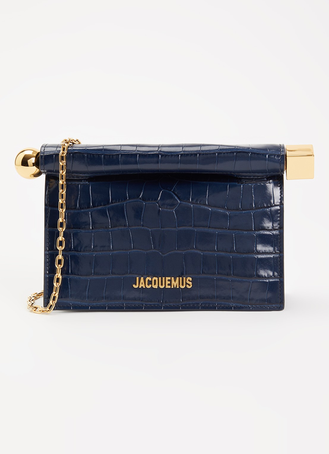 Jacquemus La Petite clutch van leer - voorkant 5 donkerblauw