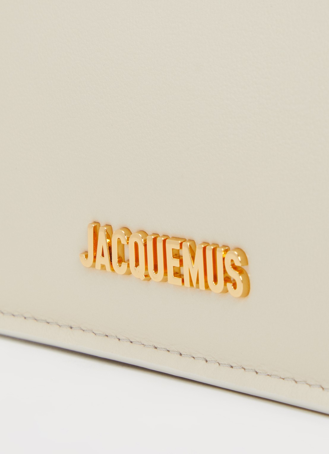 Jacquemus La Petite Rond Carré clutch van lamsleer - detail 4 ivoor
