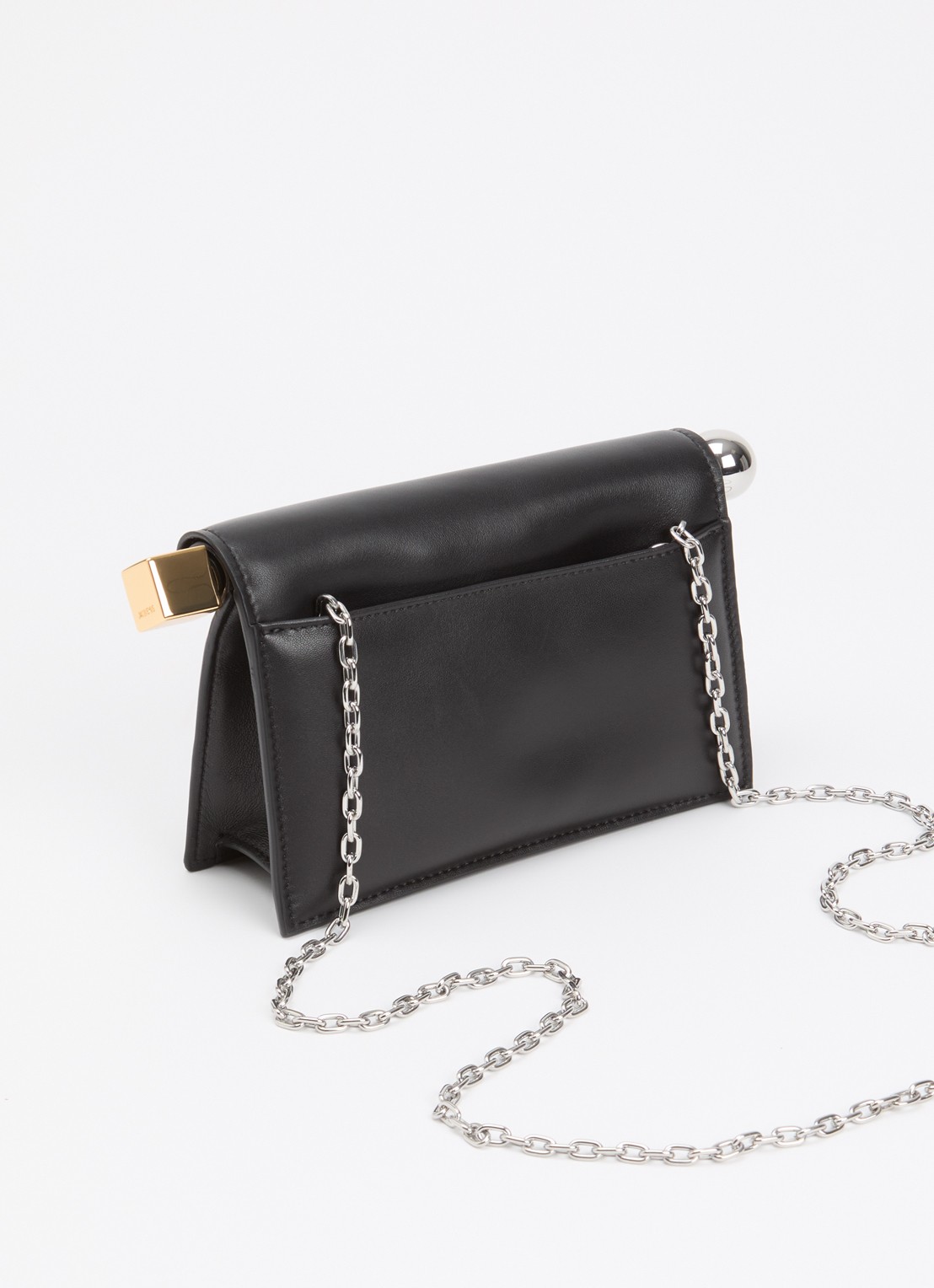 Jacquemus La Petite Rond Carré clutch van lamsleer - achterkant 4 zwart