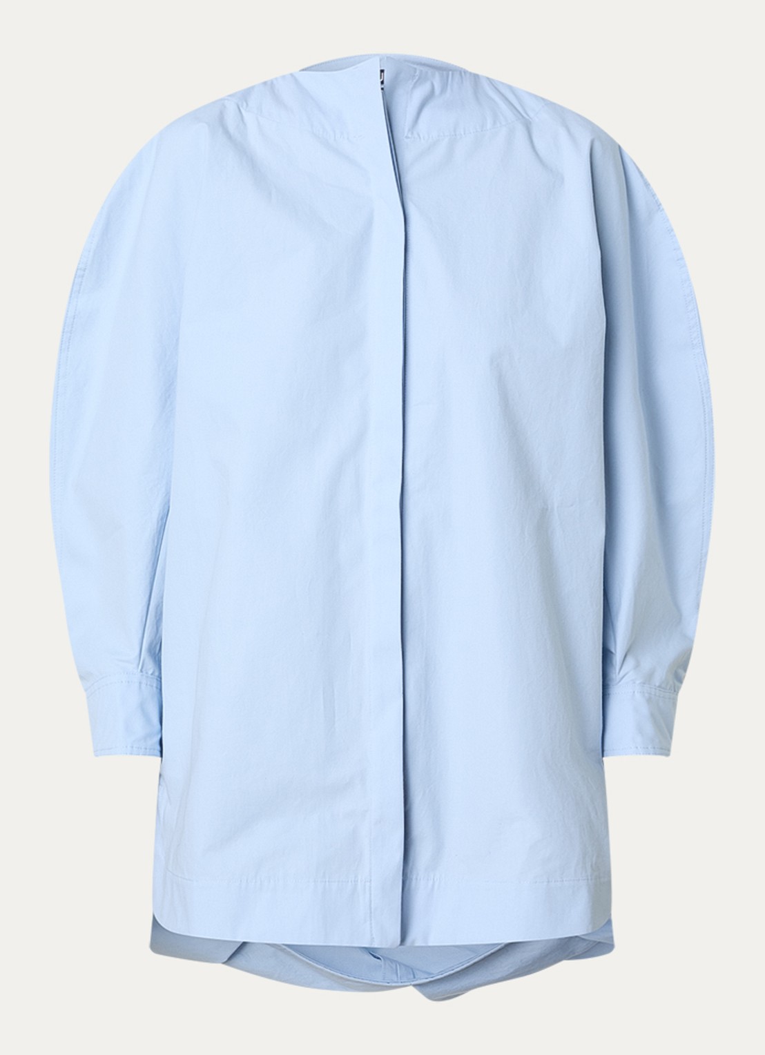 Jacquemus La Pittore oversized blouse met split - voorkant 2 lichtblauw