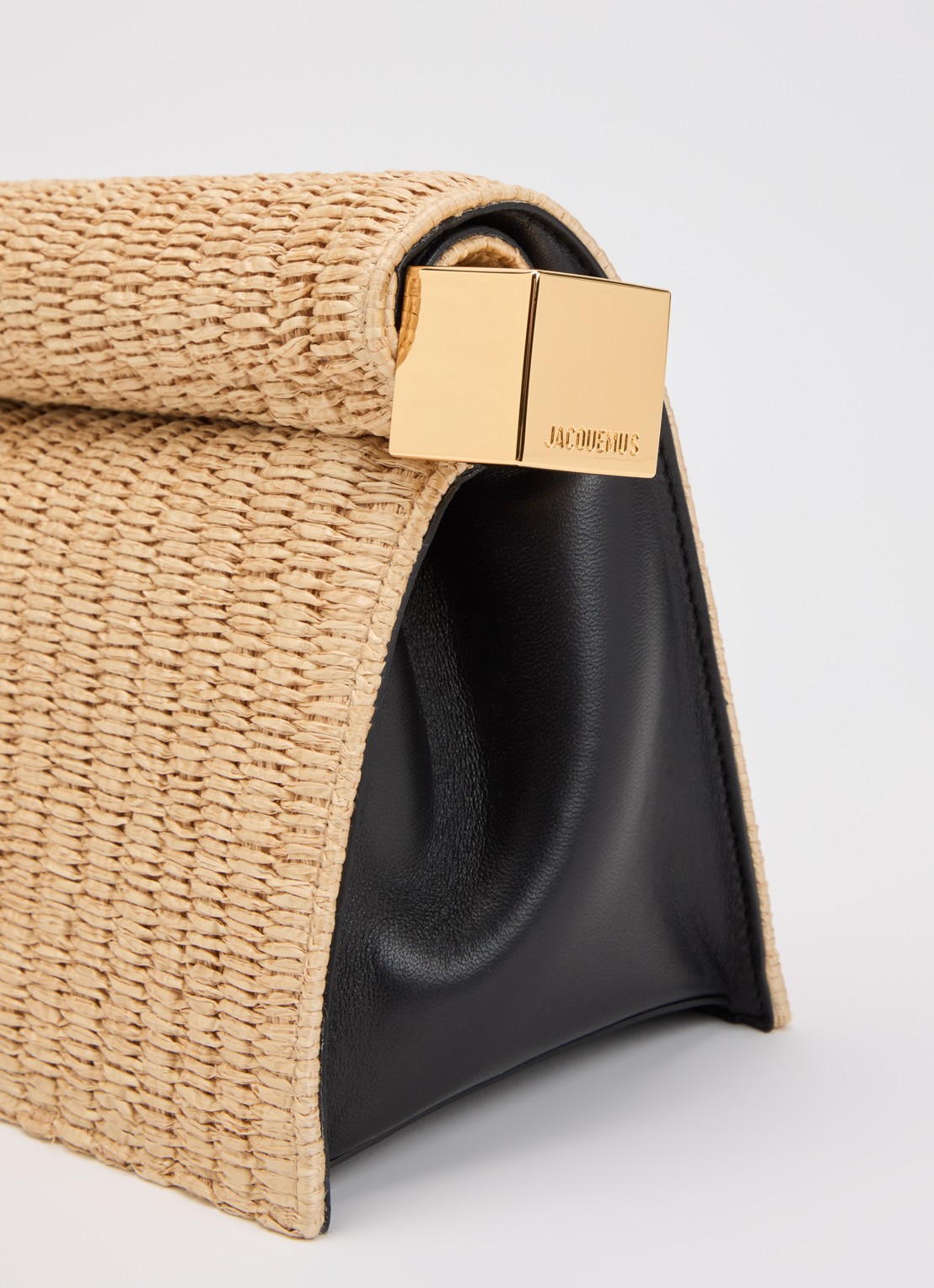 Jacquemus La Pochette Rond Carré clutch met details van lamsleer - detail 5 beige