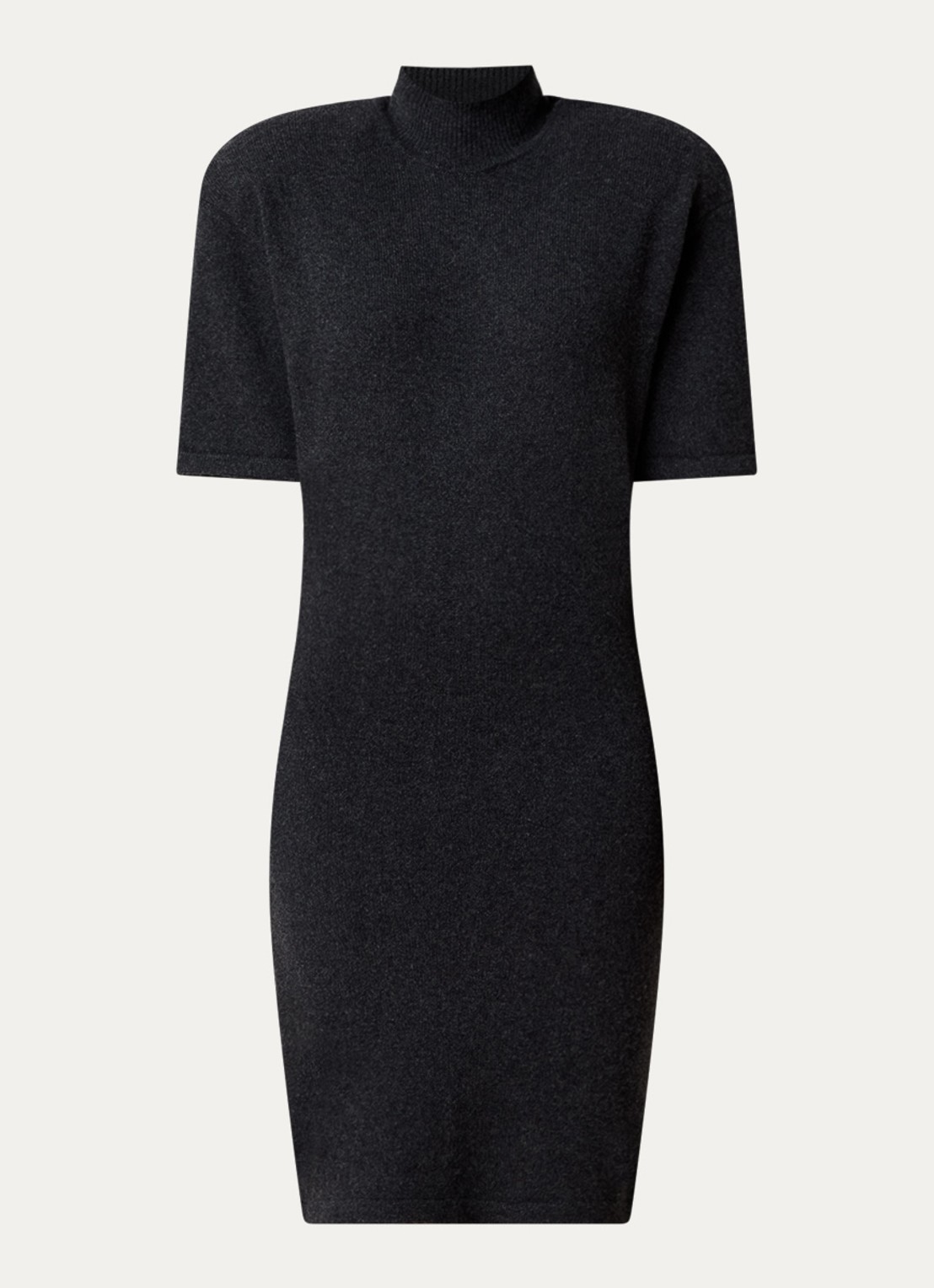Jacquemus La Robe mini jurk in wolblend met schoudervulling - voorkant 2 donkergrijs
