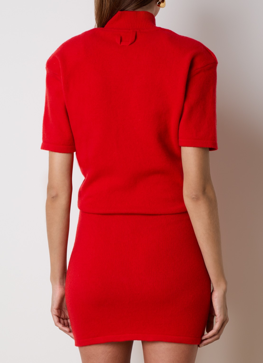 Jacquemus La Robe mini jurk in wolblend met schoudervulling - achterkant 5 rood
