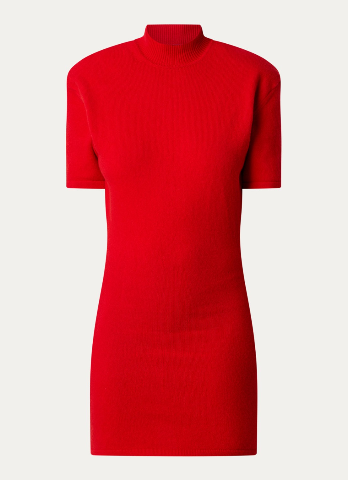 Jacquemus La Robe mini jurk in wolblend met schoudervulling - voorkant 3 rood