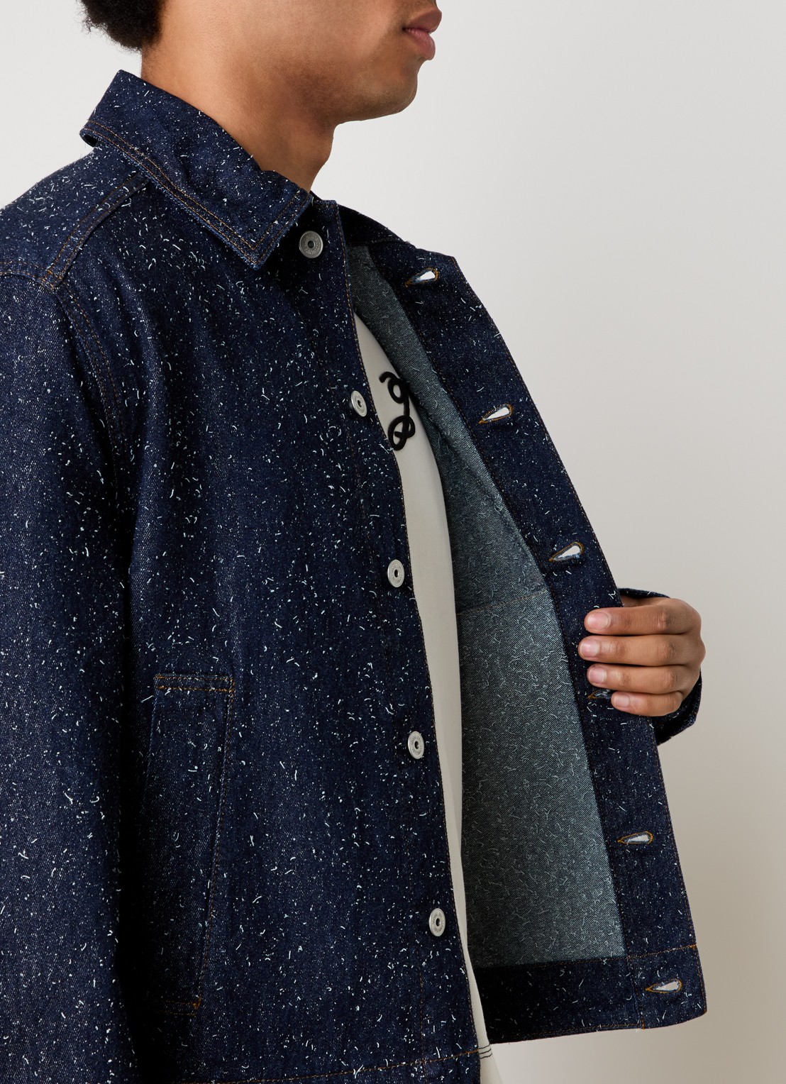 Jacquemus La Veste spijkerjas met structuur - detail 4 indigo