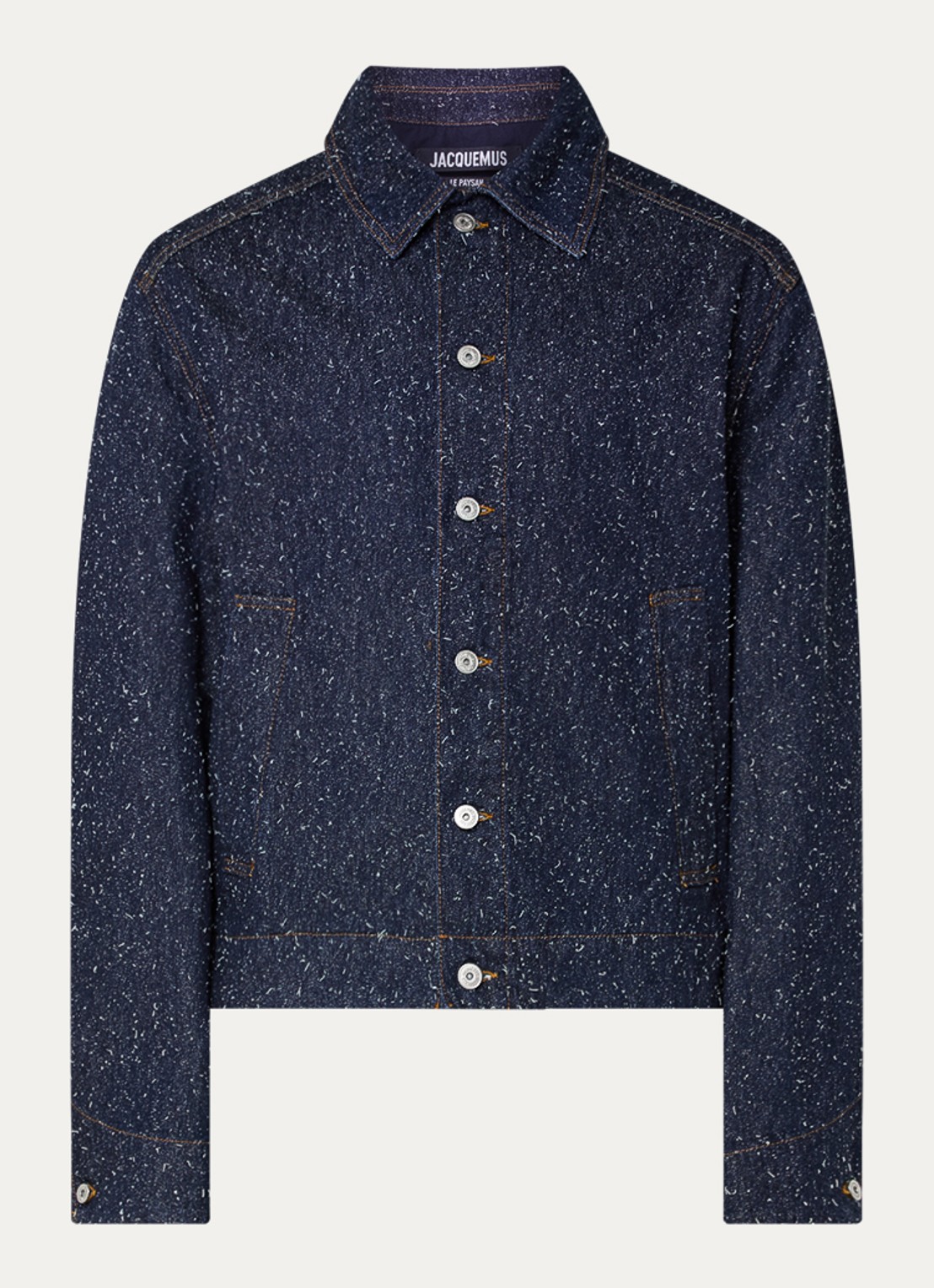 Jacquemus La Veste spijkerjas met structuur - voorkant indigo