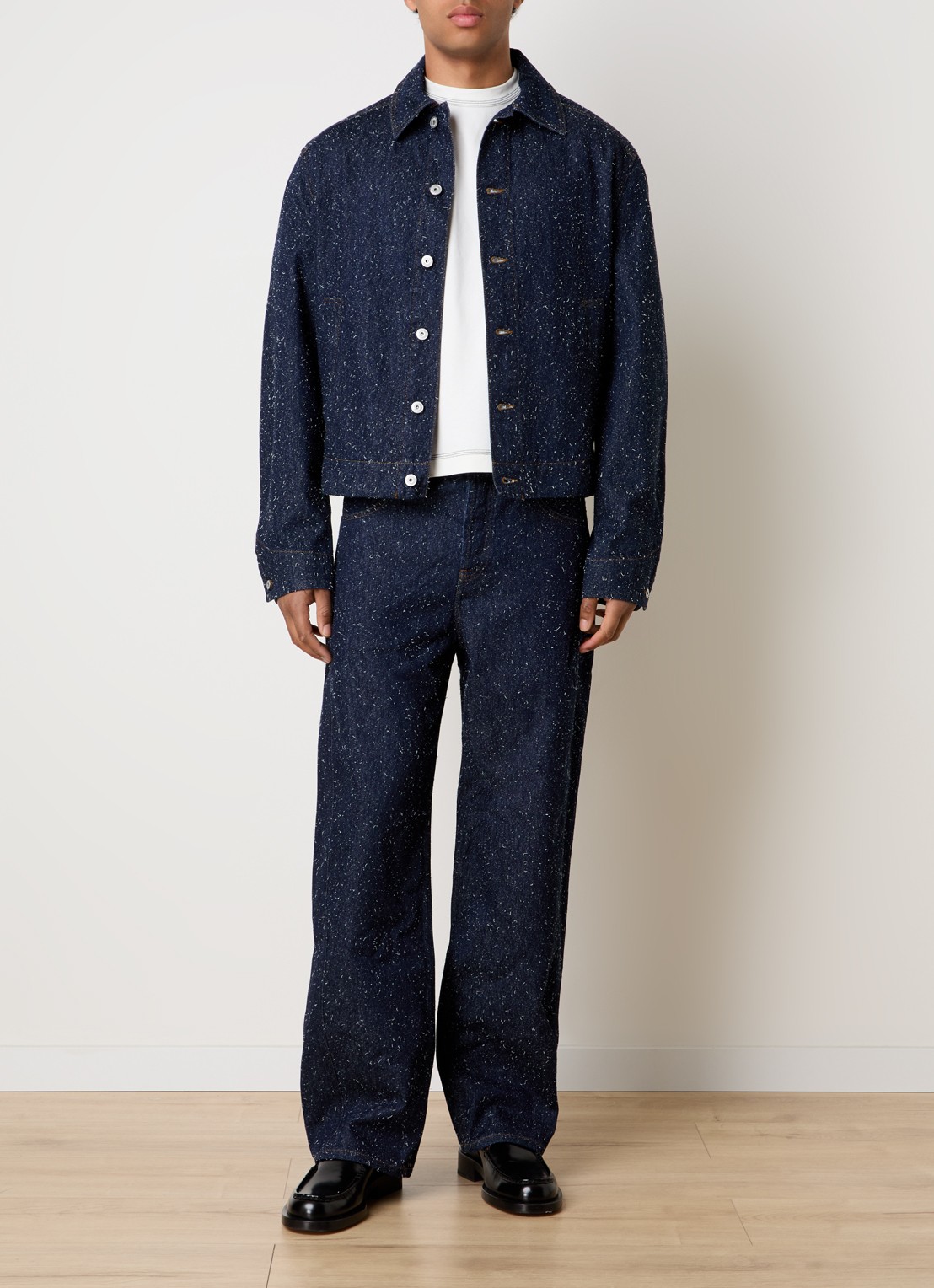 Jacquemus La Veste spijkerjas met structuur - voorkant 2 indigo