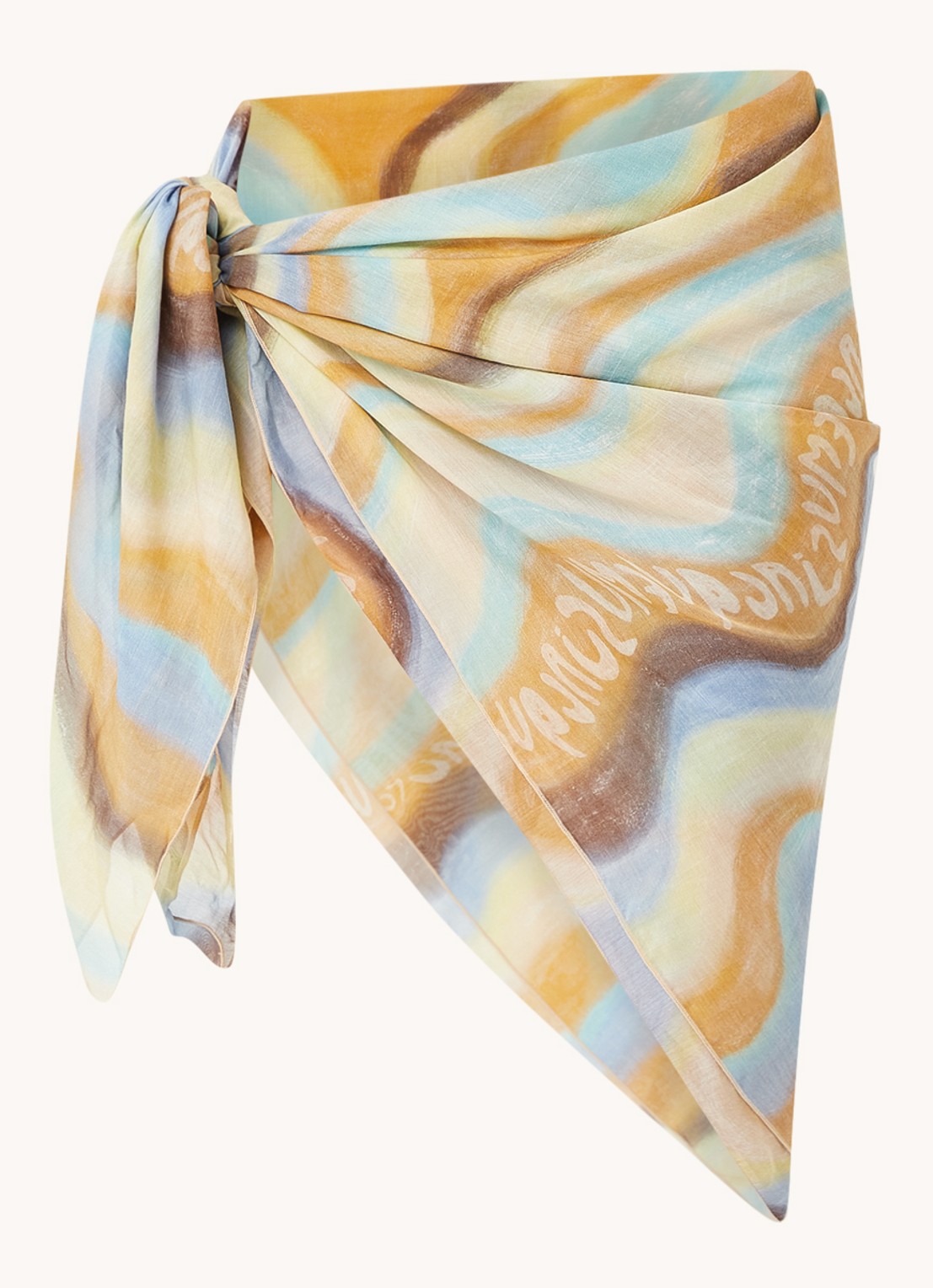 Jacquemus Lamba pareo in zijdeblend met print  - voorkant zwart