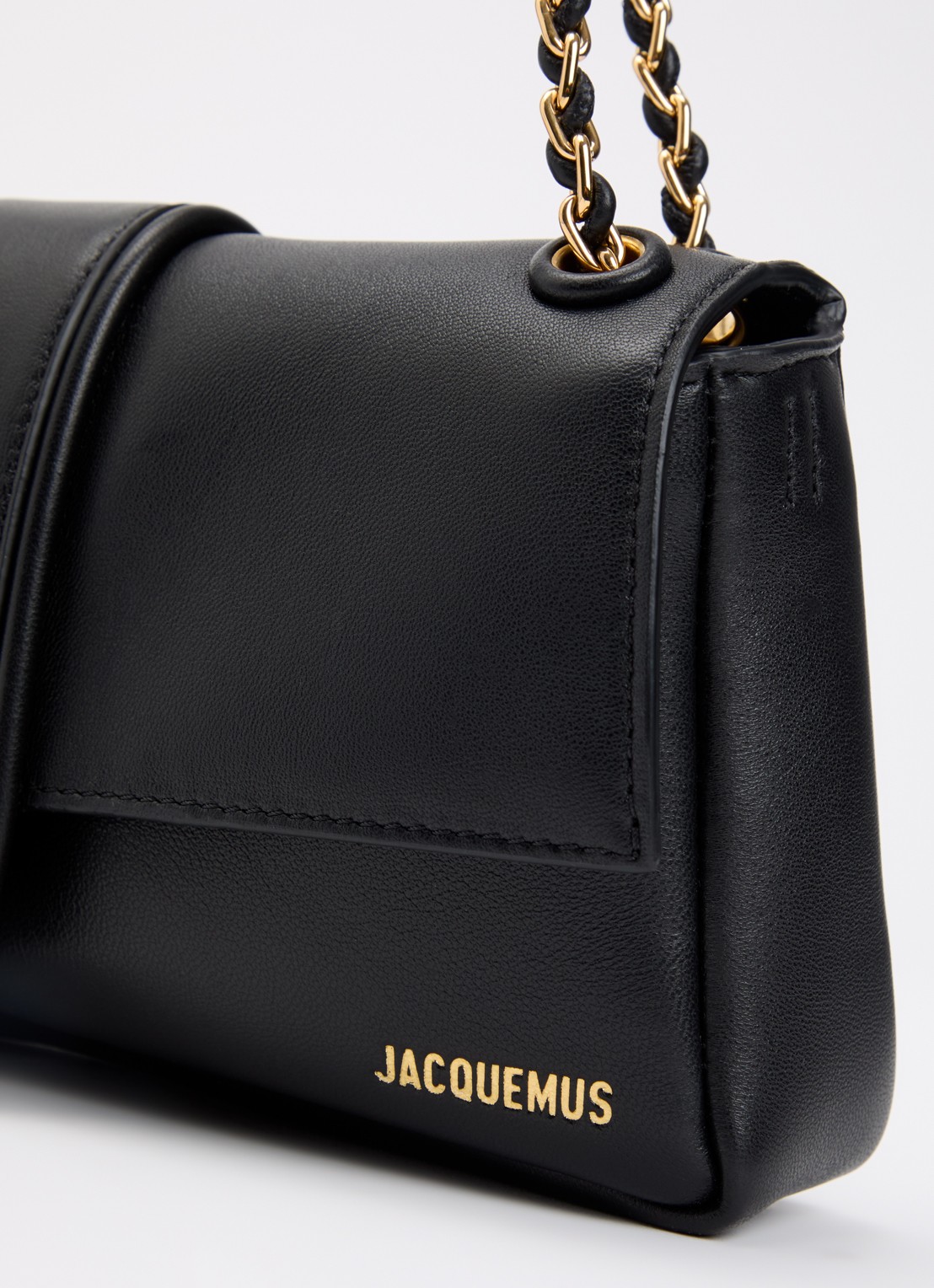 Jacquemus Le Bambino Chaine schoudertas van lamsleer met verstelbare schouderriem - detail 5 zwart