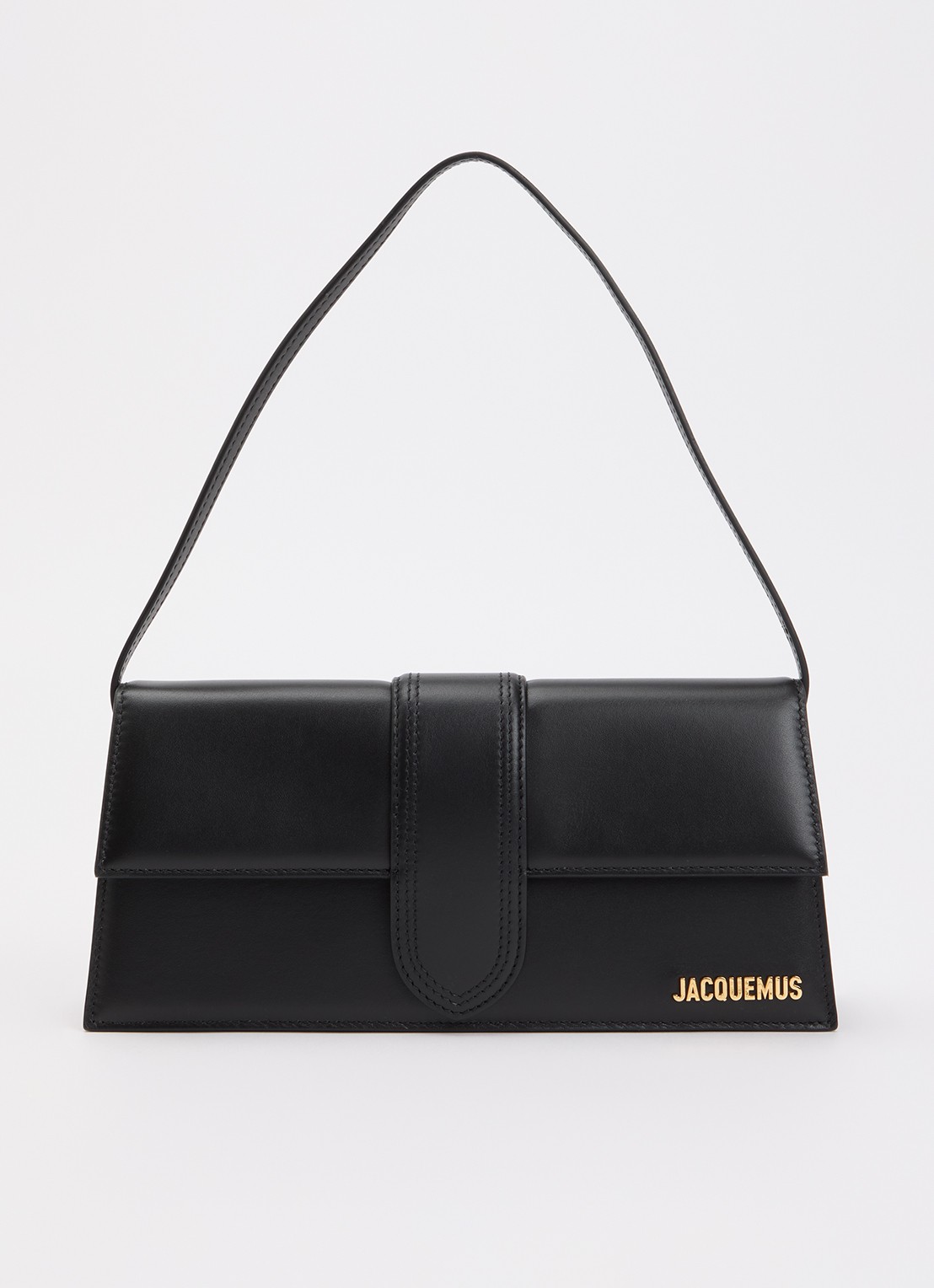 Jacquemus Le Bambino Long schoudertas van leer - voorkant zwart