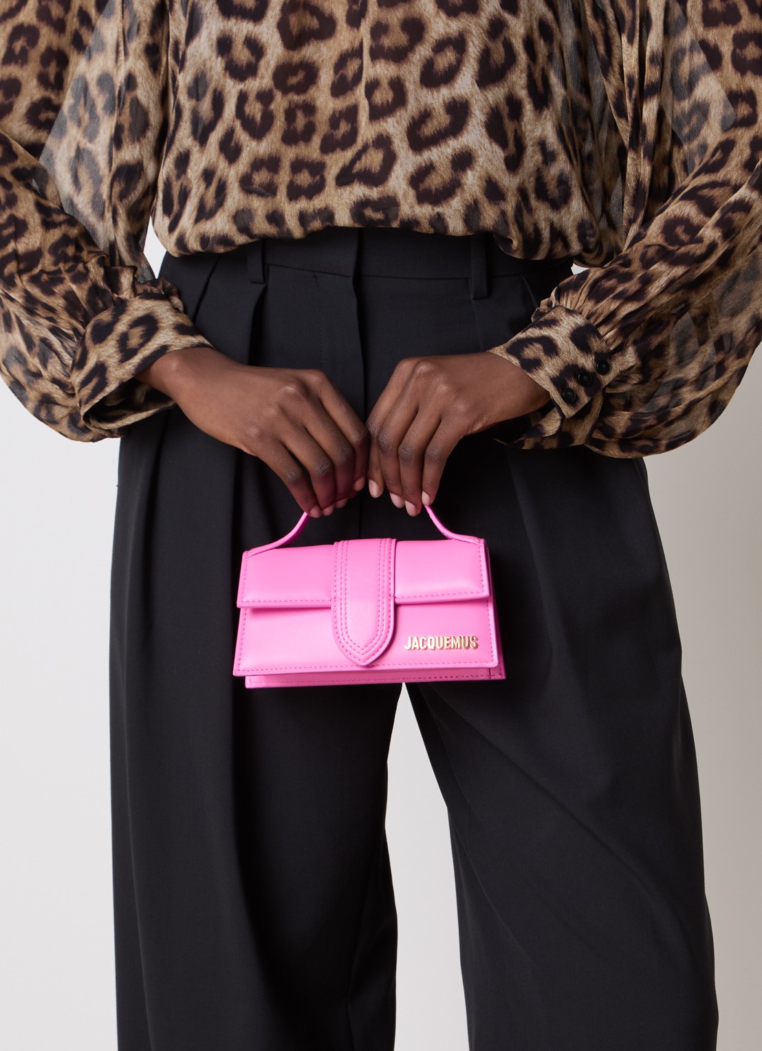 Jacquemus Le Bambino mini handtas van leer - voorkant 3 roze