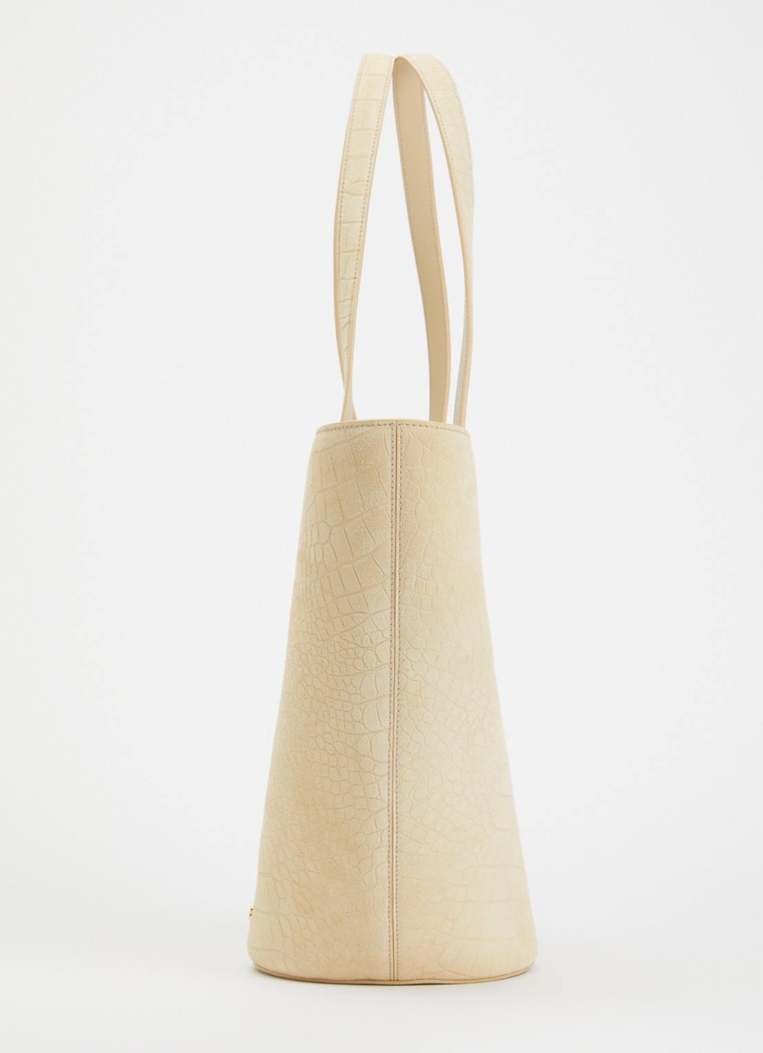 Jacquemus Le Bambola schoudertas van kalfssuède met crocostructuur - detail 2 beige