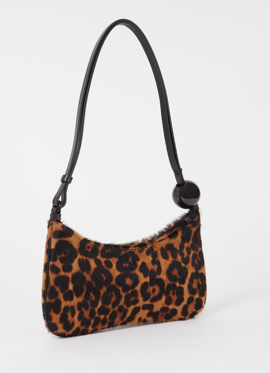 Jacquemus Le Bisou Perle schoudertas van leer met dierenprint en structuur - achterkant 3 bruin