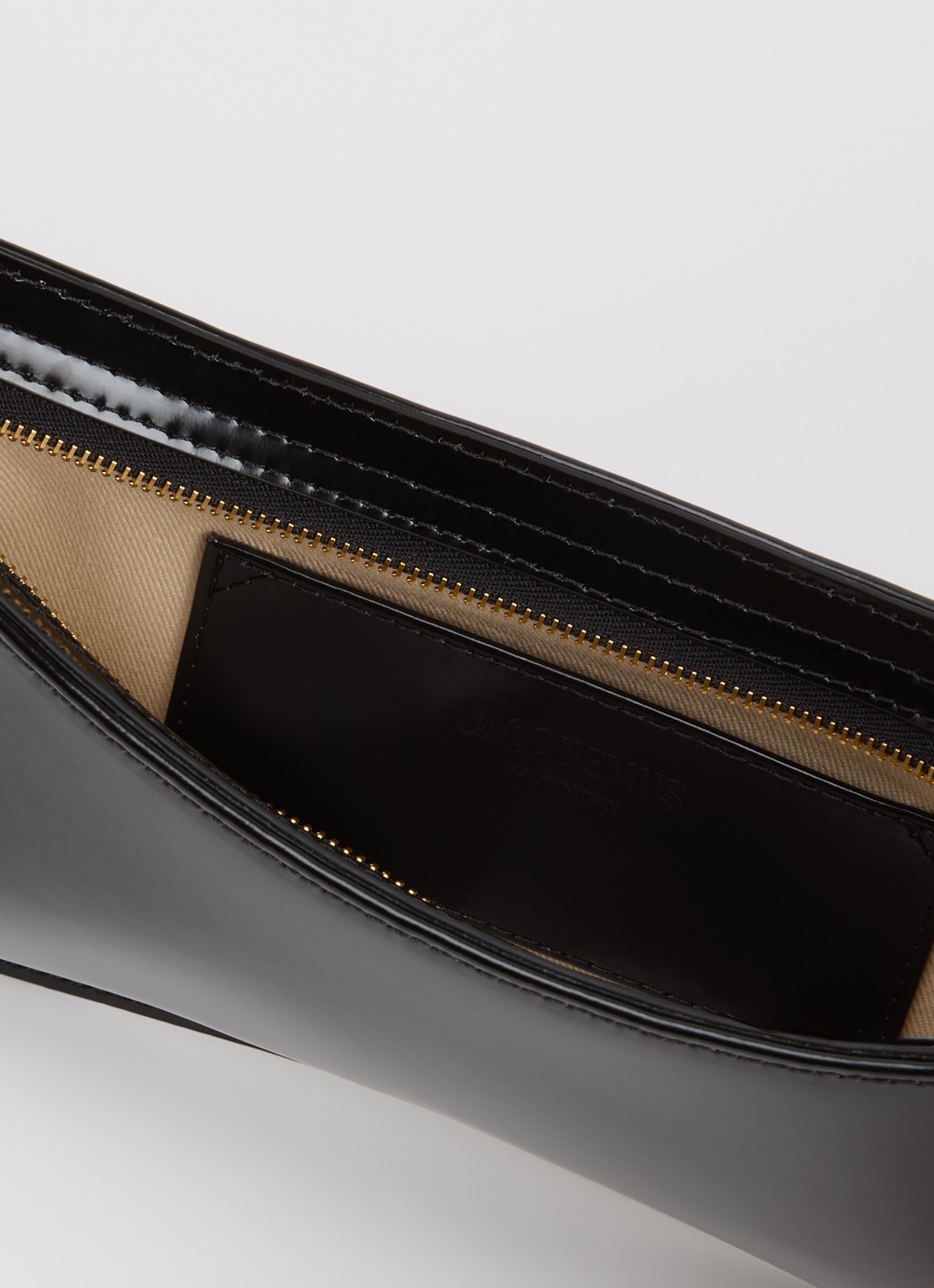 Jacquemus Le Bisou schoudertas van kalfsleer - detail zwart