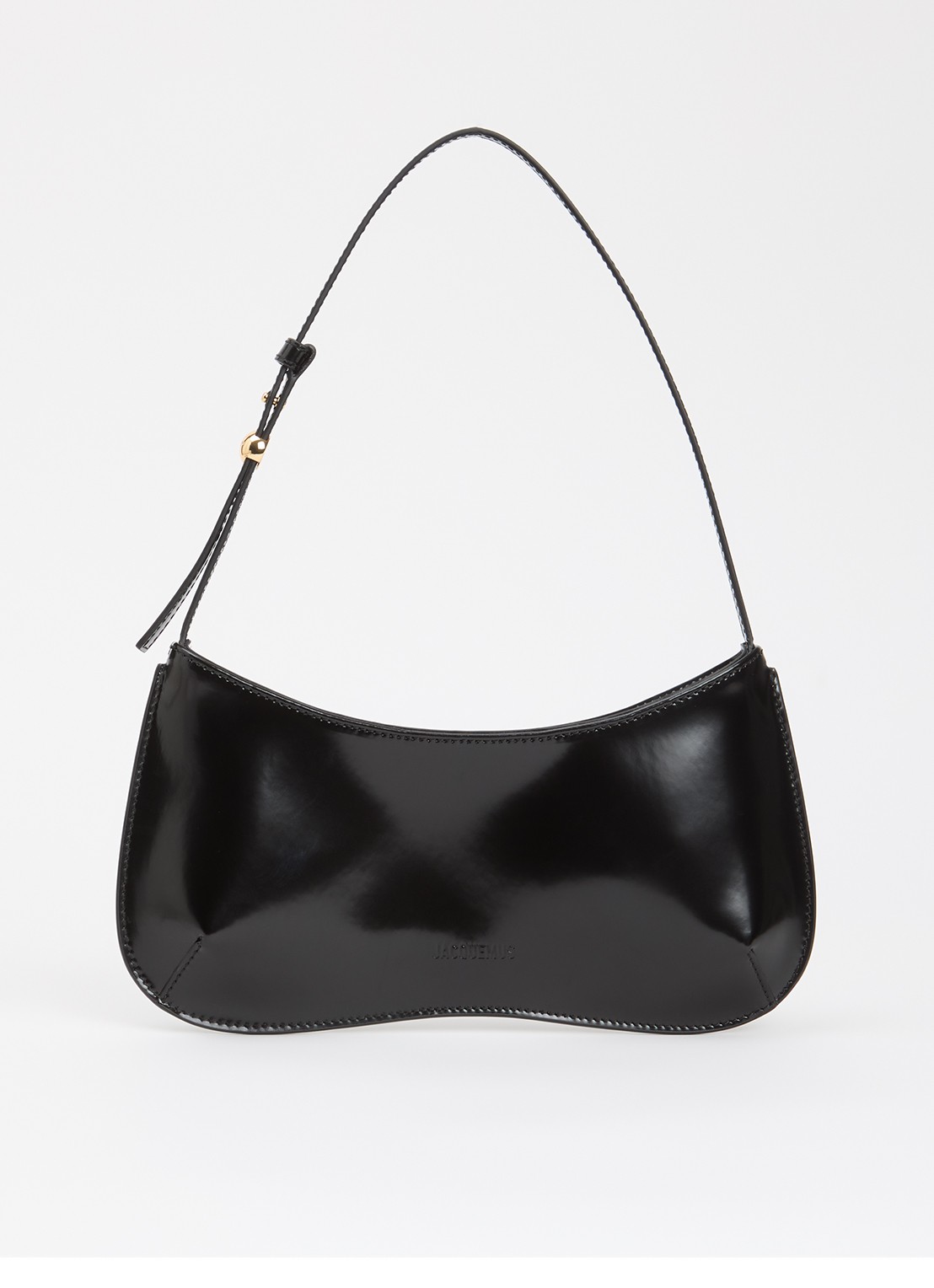 Jacquemus Le Bisou schoudertas van kalfsleer - voorkant 6 zwart
