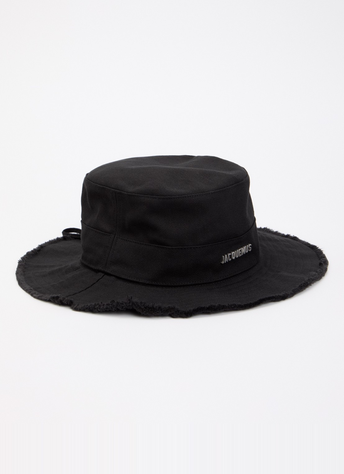 Jacquemus Le Bob Artichaut bucket hoed met logo - voorkant 2 zwart