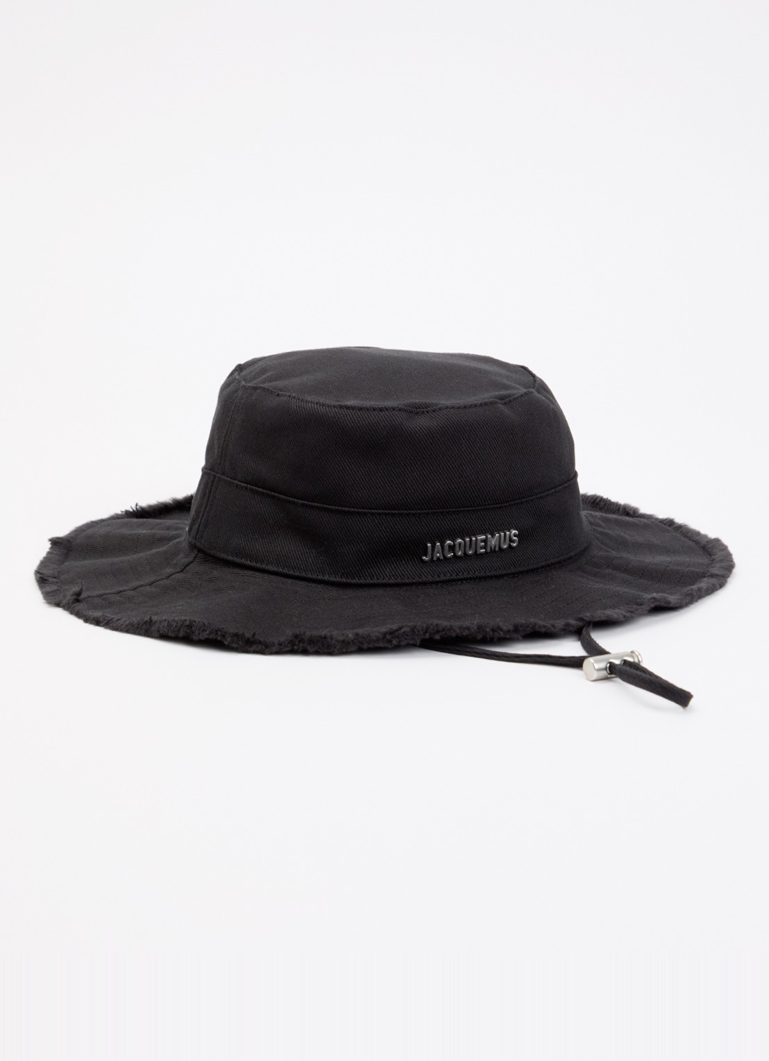 Jacquemus Le Bob bucket hoed met logo - voorkant 2 zwart