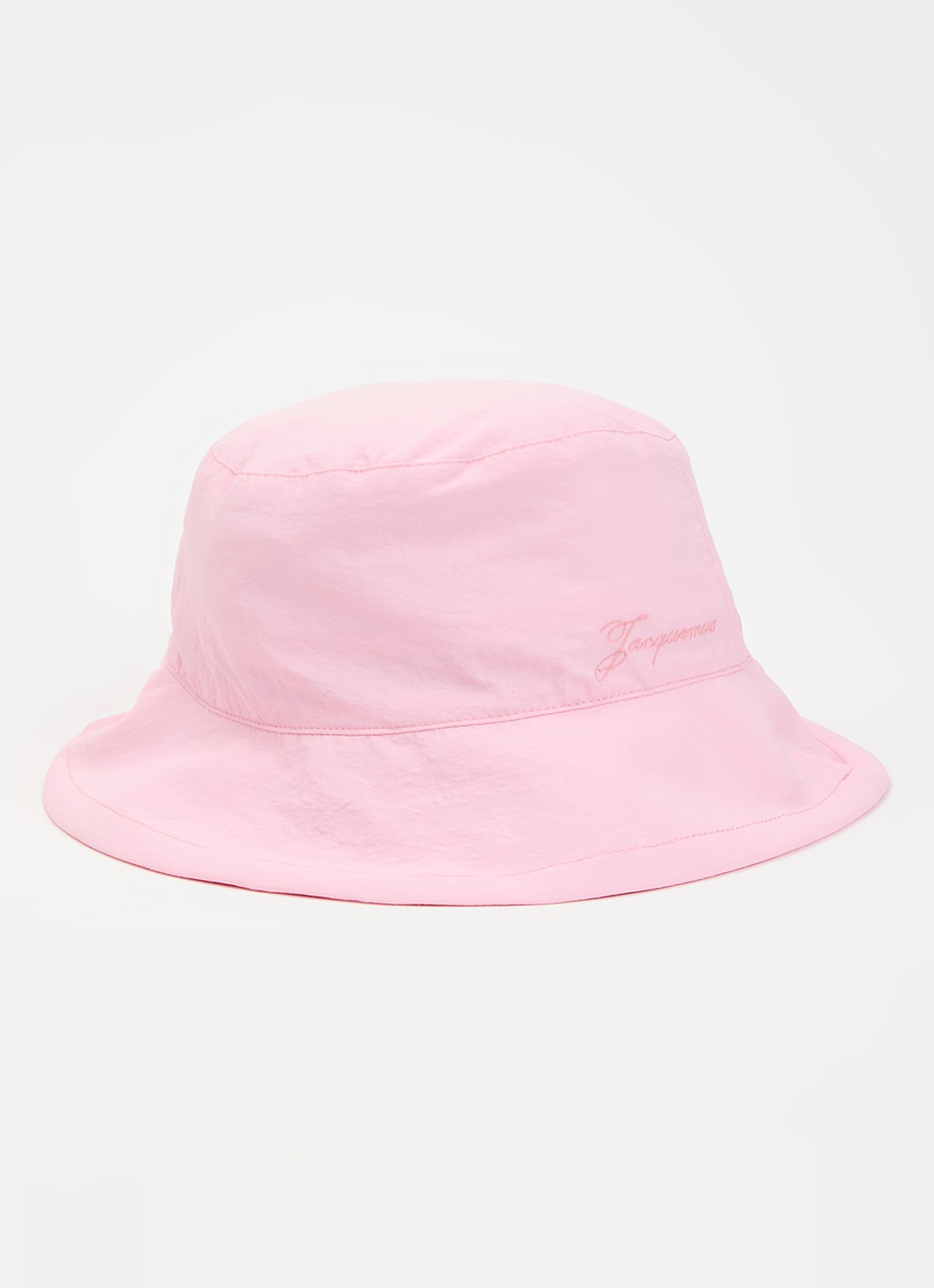 Jacquemus Le Bob bucket hoed met logo - voorkant 2 lichtroze