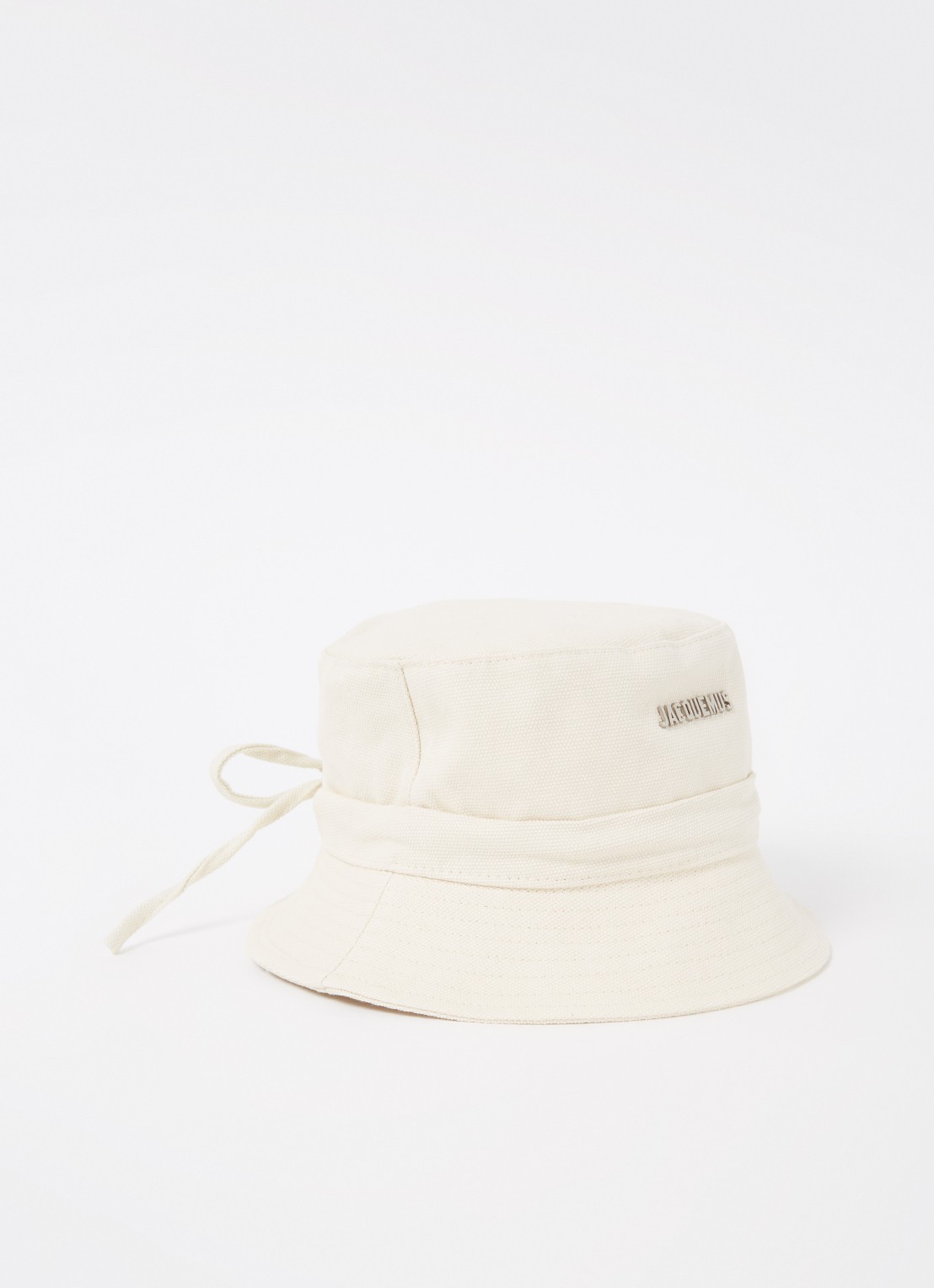 Jacquemus Le Bob Gadjo bucket hoed van canvas - voorkant 2 creme