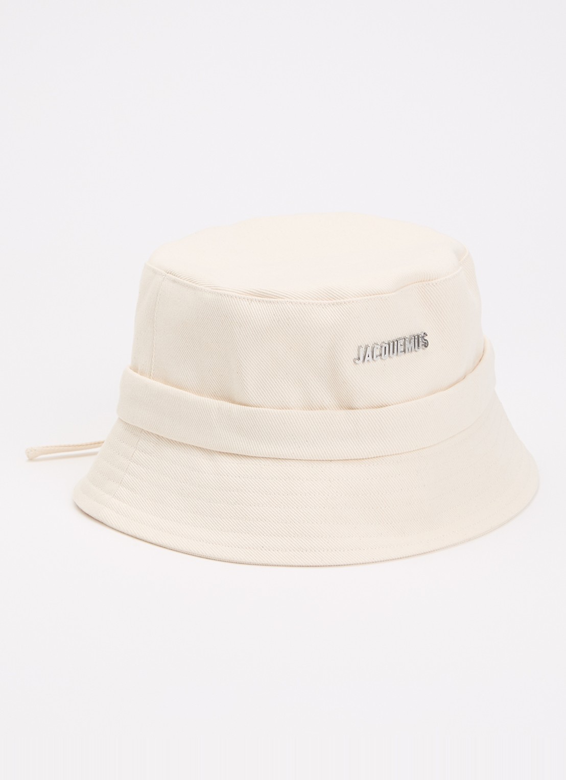 Jacquemus Le Bob Gadjo bucket hoed van canvas  - voorkant 2 gebroken wit
